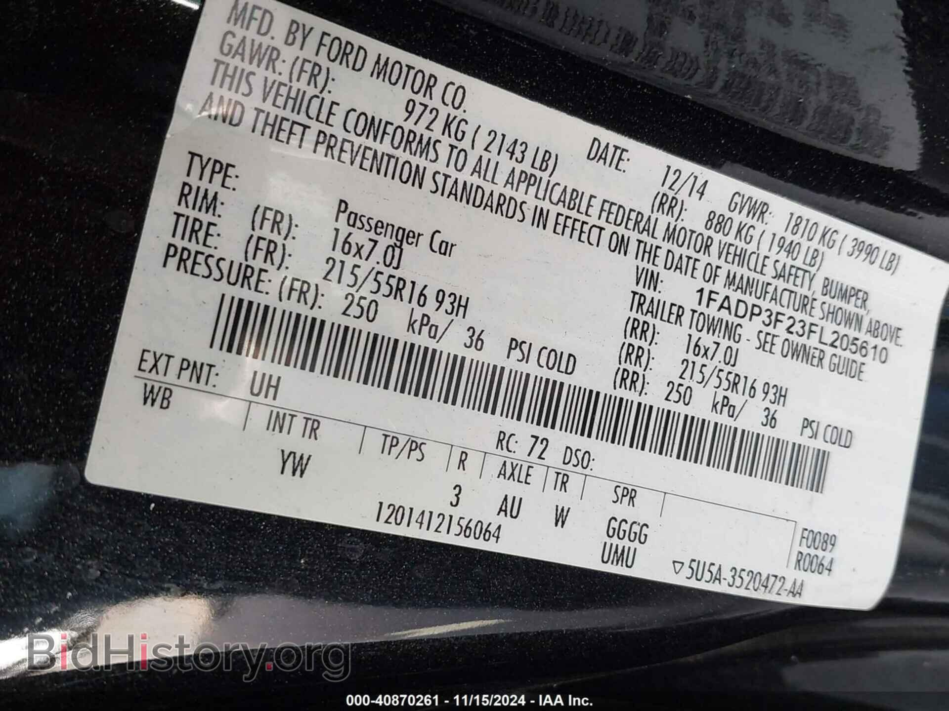 2015 FORD FOCUS - VIN: 1FADP3F23FL205610 - Photo 9