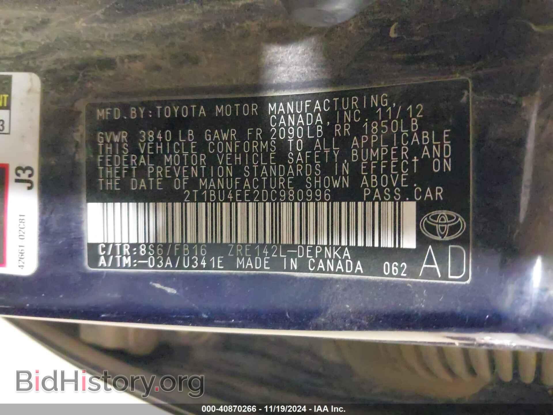 2013 TOYOTA COROLLA - VIN: 2T1BU4EE2DC980996 - Фото 9