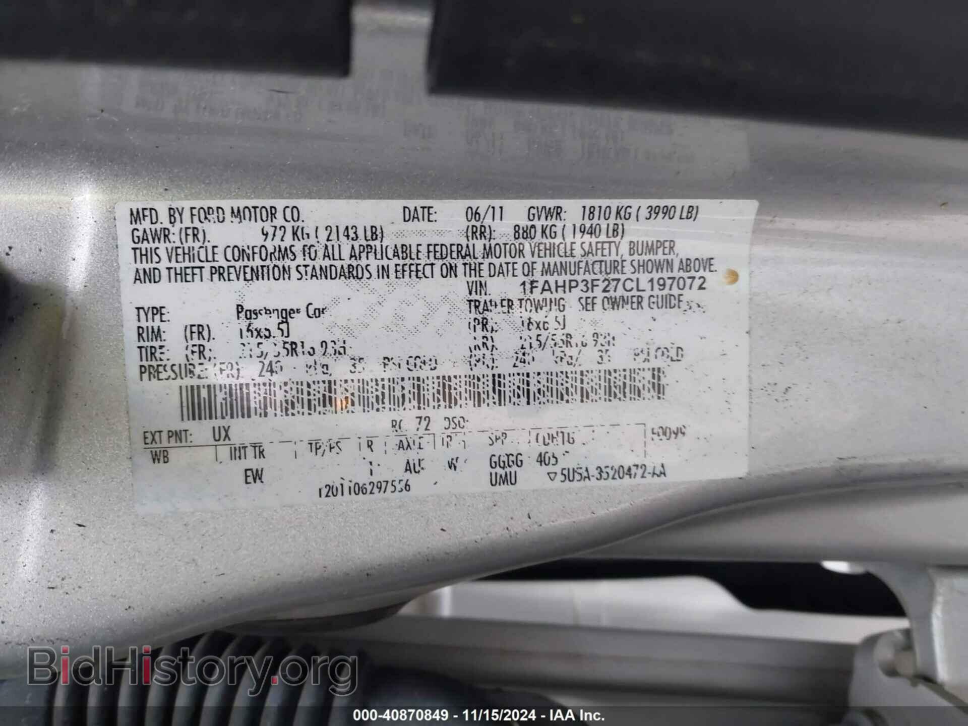 2012 FORD FOCUS - VIN: 1FAHP3F27CL197072 - Photo 9