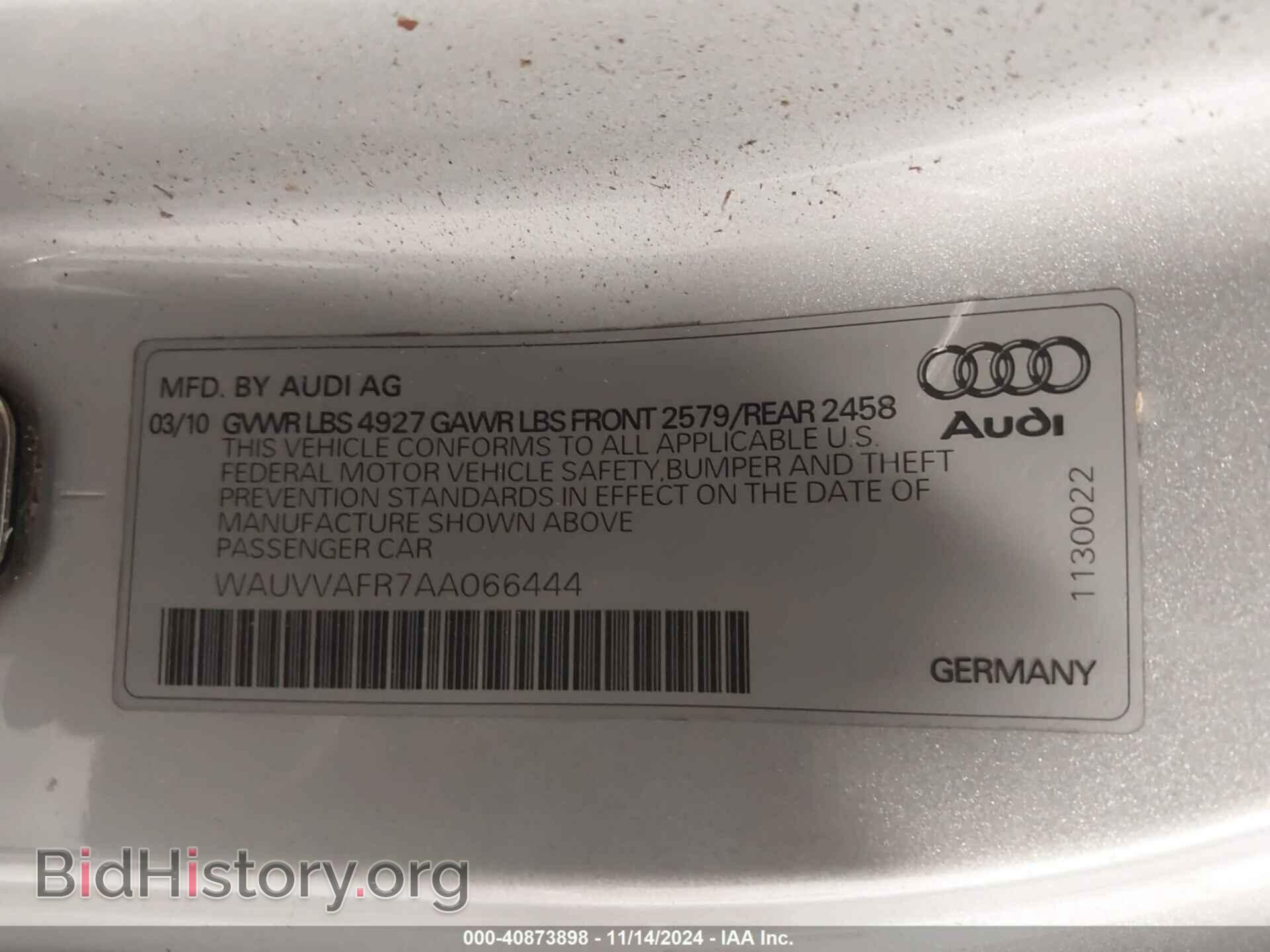 2010 AUDI S5 - VIN: WAUVVAFR7AA066444 - Фото 9