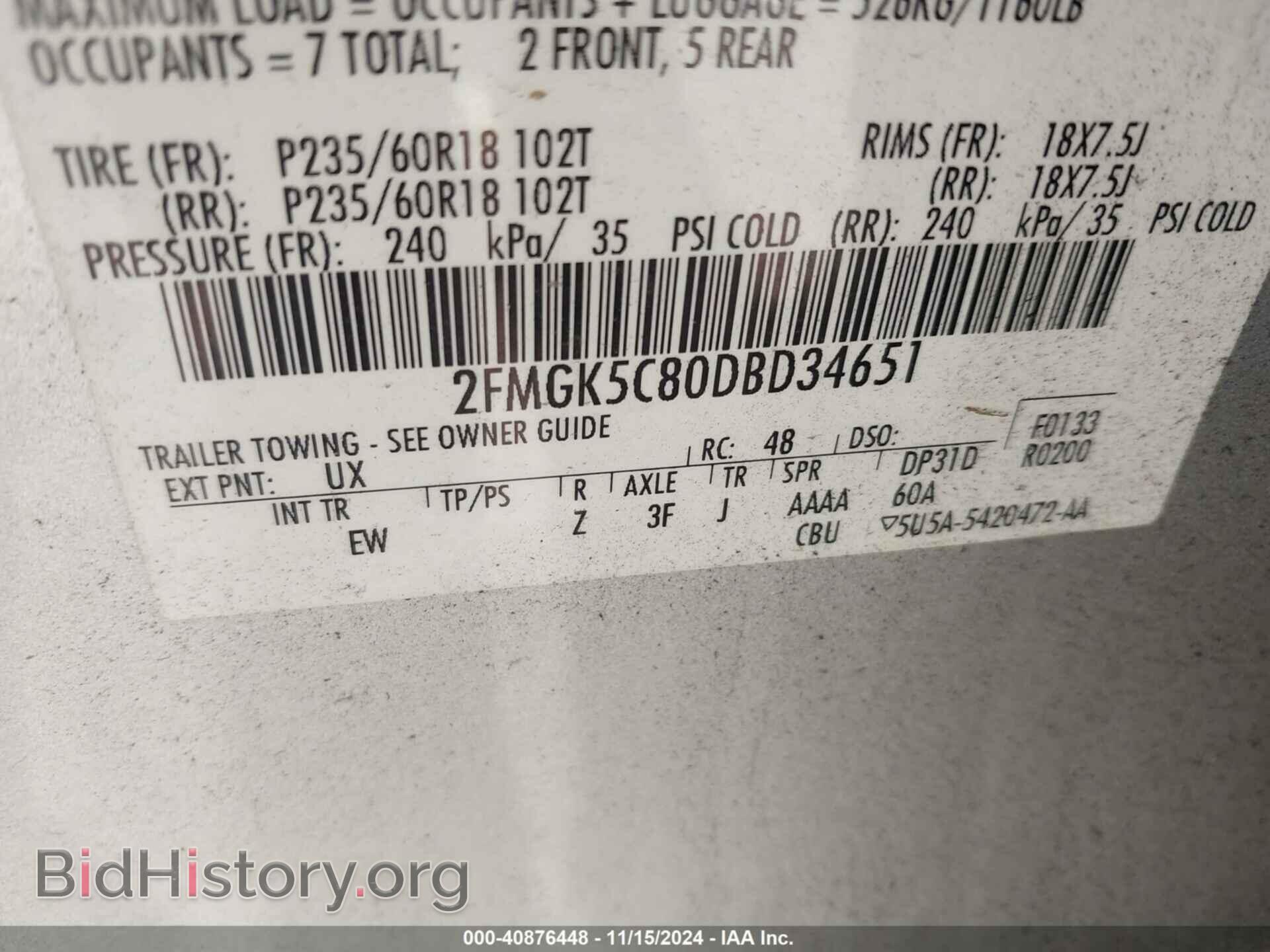 2013 FORD FLEX - VIN: 2FMGK5C80DBD34651 - Photo 9
