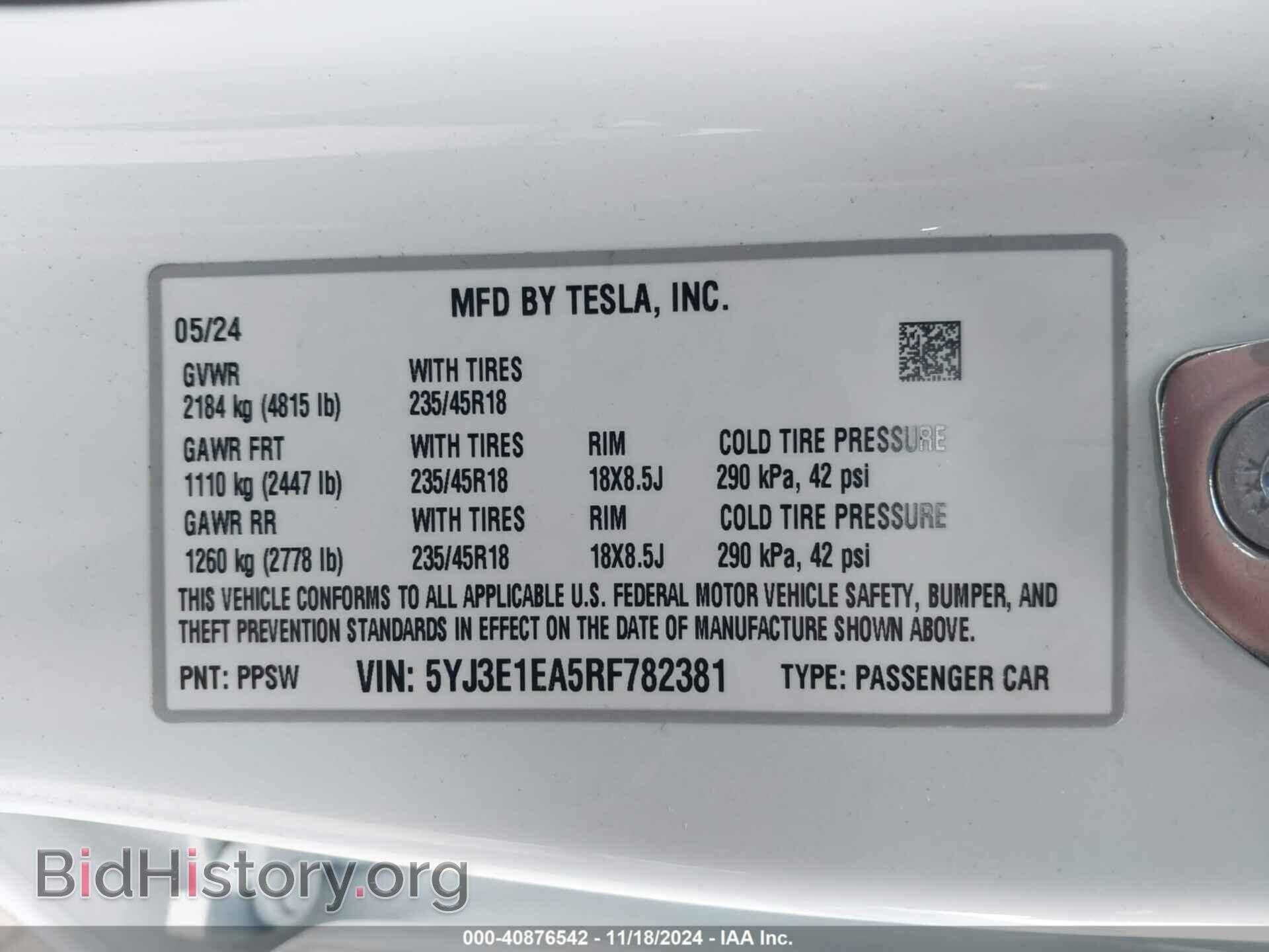 2024 TESLA MODEL 3 - VIN: 5YJ3E1EA5RF782381 - Photo 9