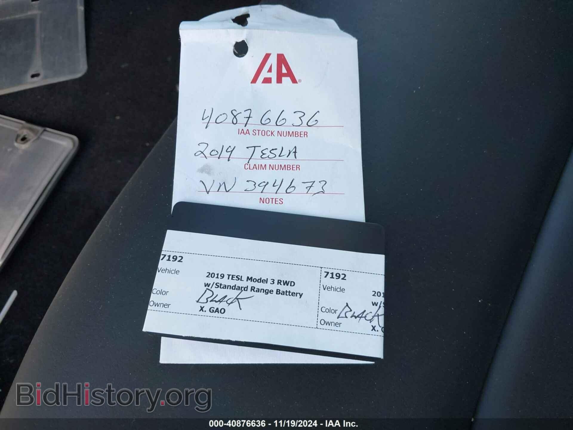 2019 TESLA MODEL 3 - VIN: 5YJ3E1EA9KF394673 - Фото 9