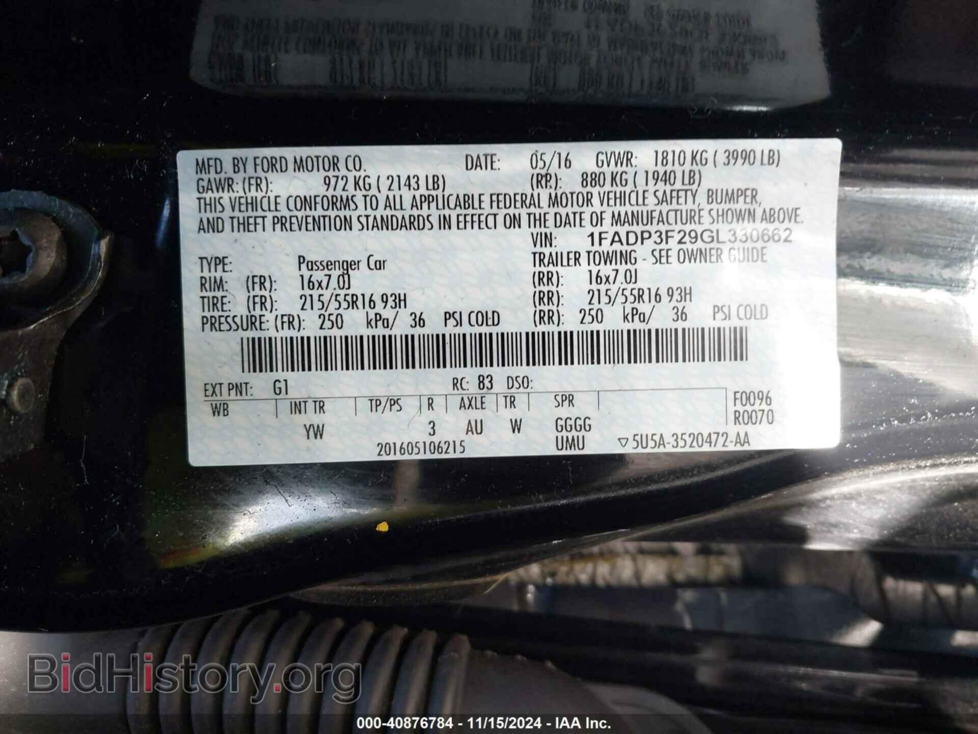 2016 FORD FOCUS - VIN: 1FADP3F29GL330662 - Photo 9