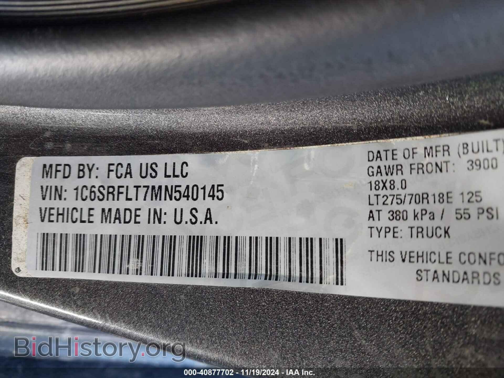 2021 RAM 1500 - VIN: 1C6SRFLT7MN540145 - Photo 9