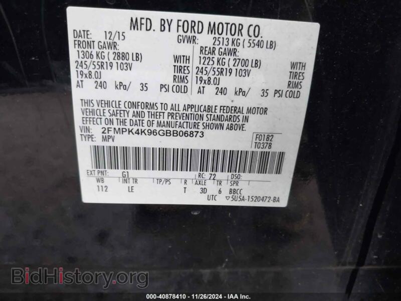 2016 Ford EDGE (VIN 2FMPK4K96GBB06873) — photo 9 of 17