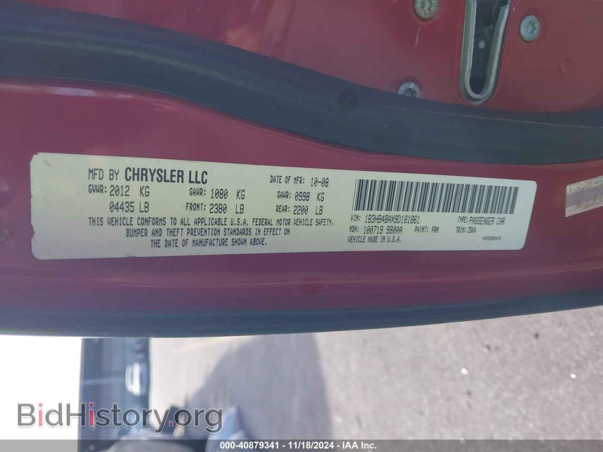 2009 DODGE CALIBER - VIN: 1B3HB48AX9D181861 - Фото 9