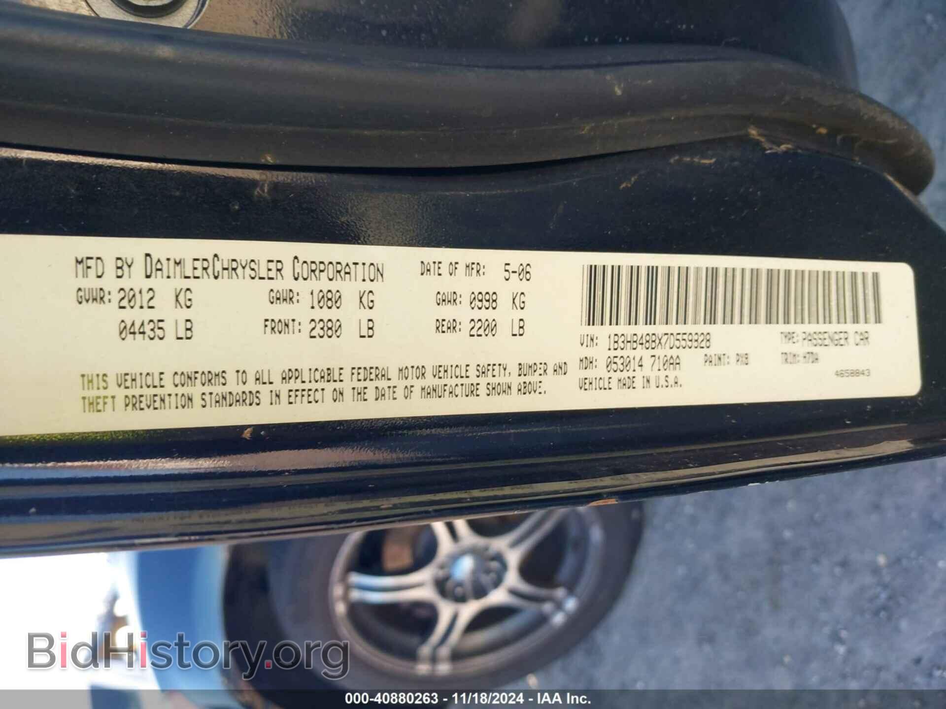 2007 DODGE CALIBER - VIN: 1B3HB48BX7D559828 - Photo 9