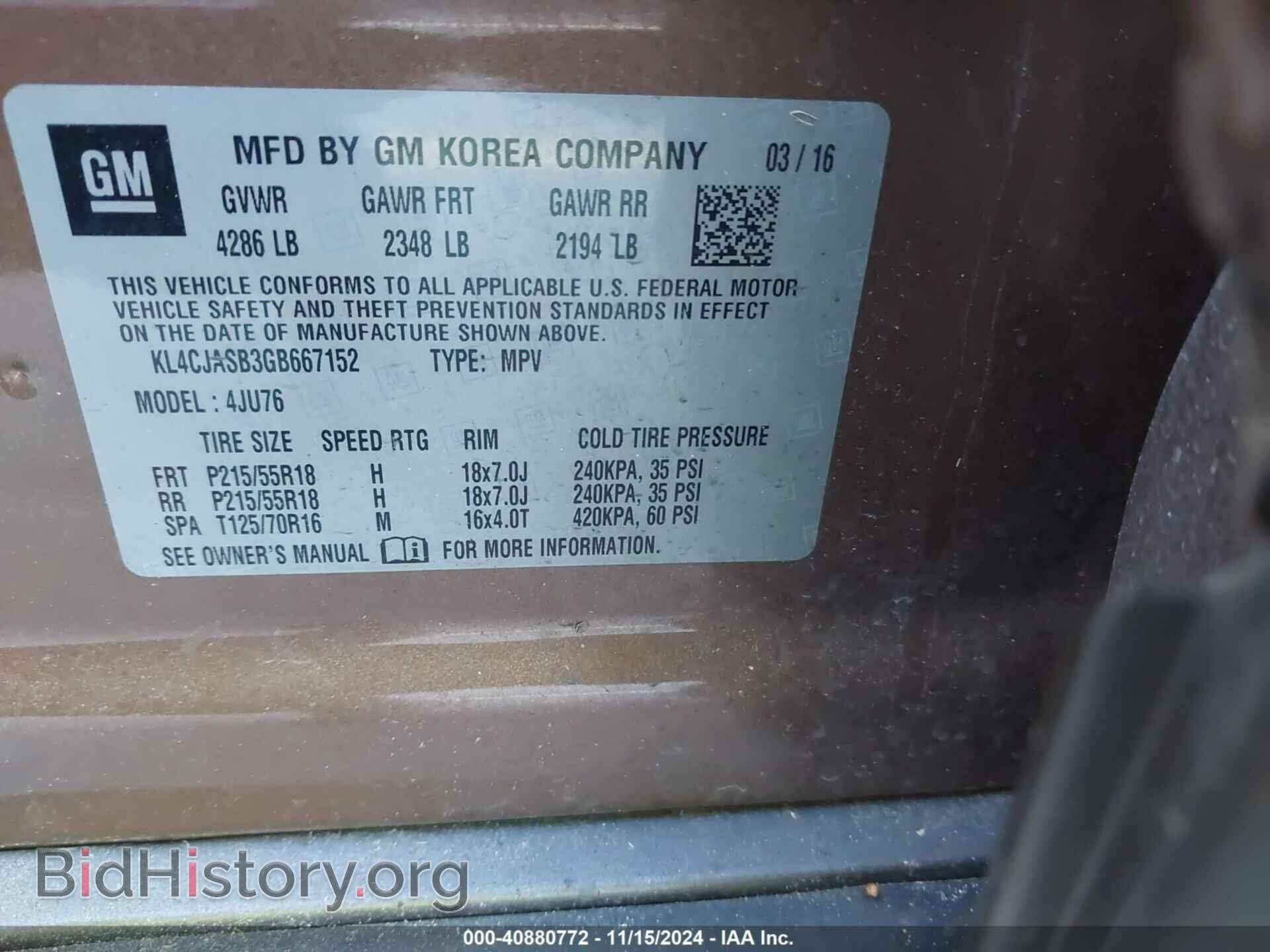 2016 BUICK ENCORE - VIN: KL4CJASB3GB667152 - Photo 9