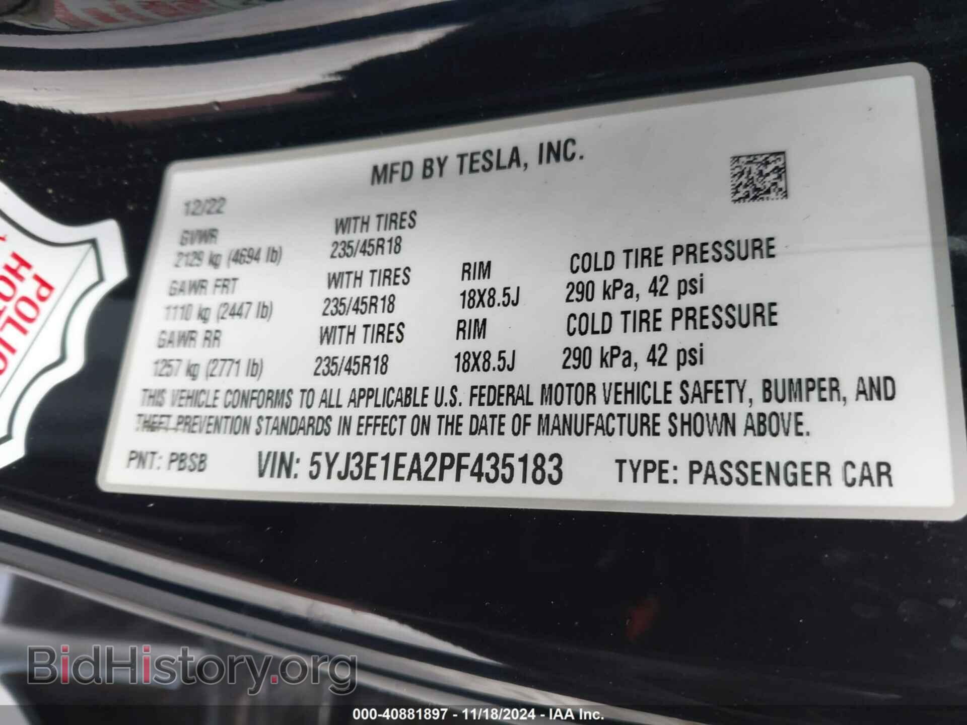 2023 TESLA MODEL 3 - VIN: 5YJ3E1EA2PF435183 - Фото 9