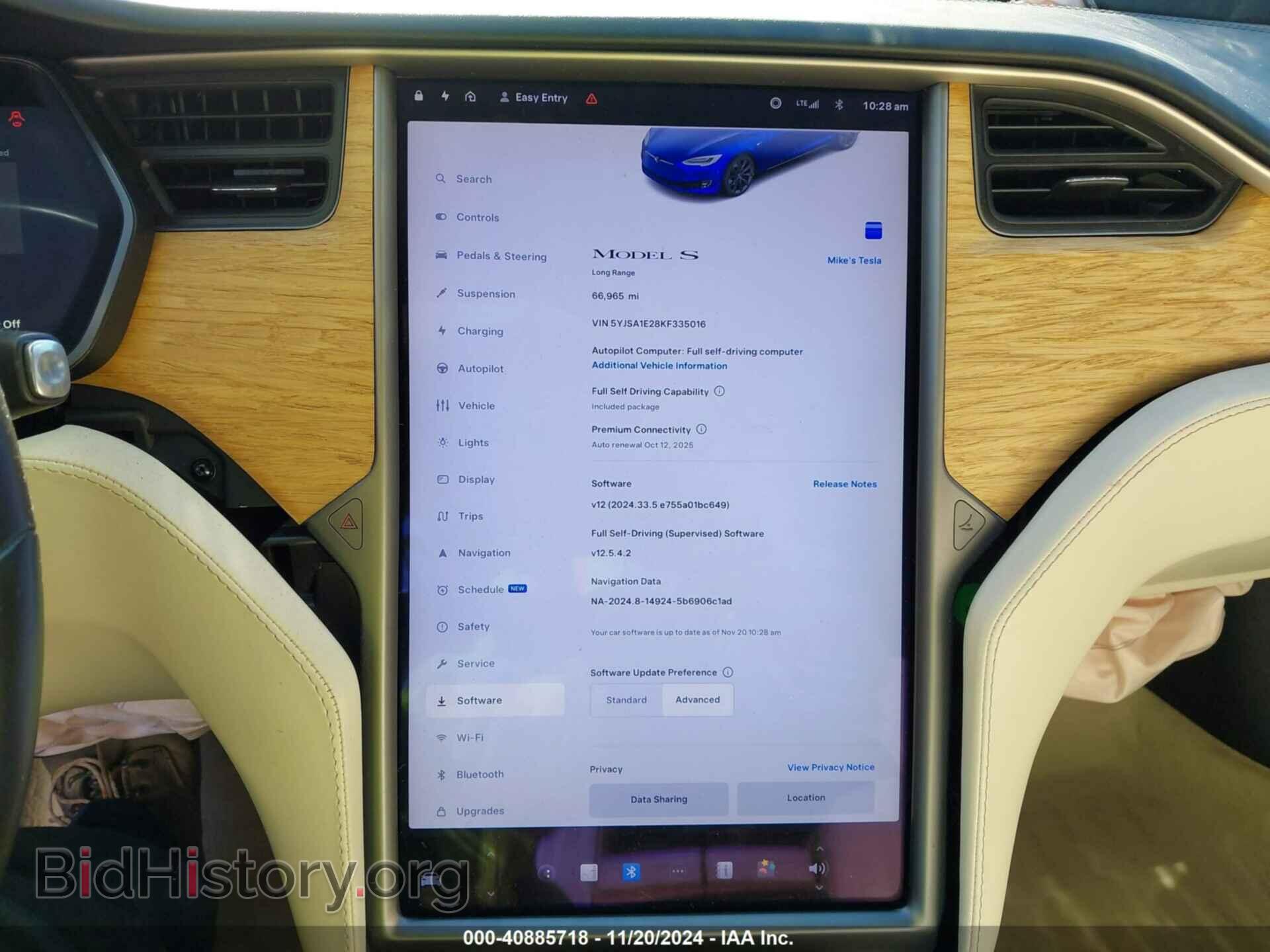 2019 TESLA MODEL S - VIN: 5YJSA1E28KF335016 - Фото 7