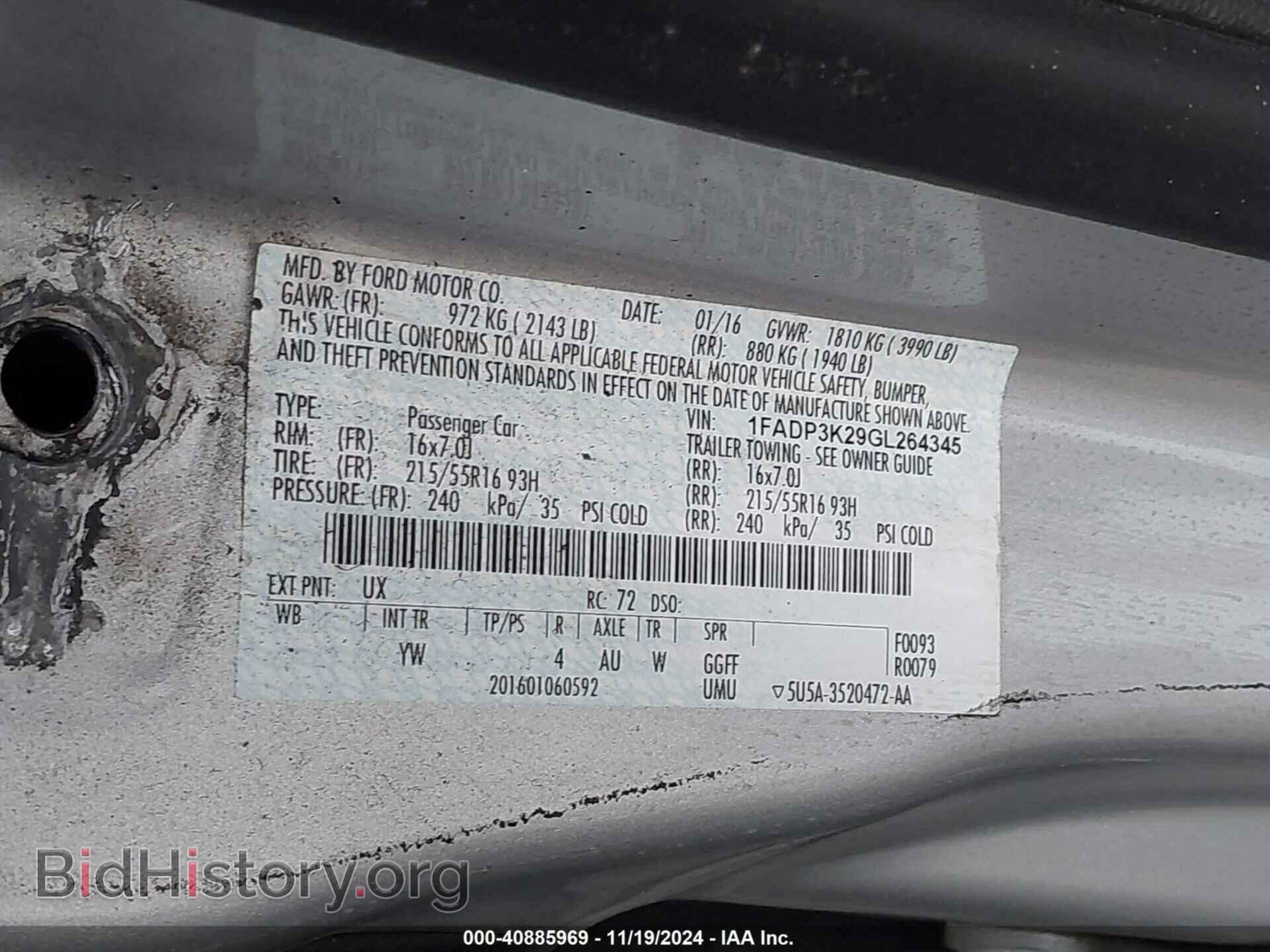 2016 FORD FOCUS - VIN: 1FADP3K29GL264345 - Фото 9