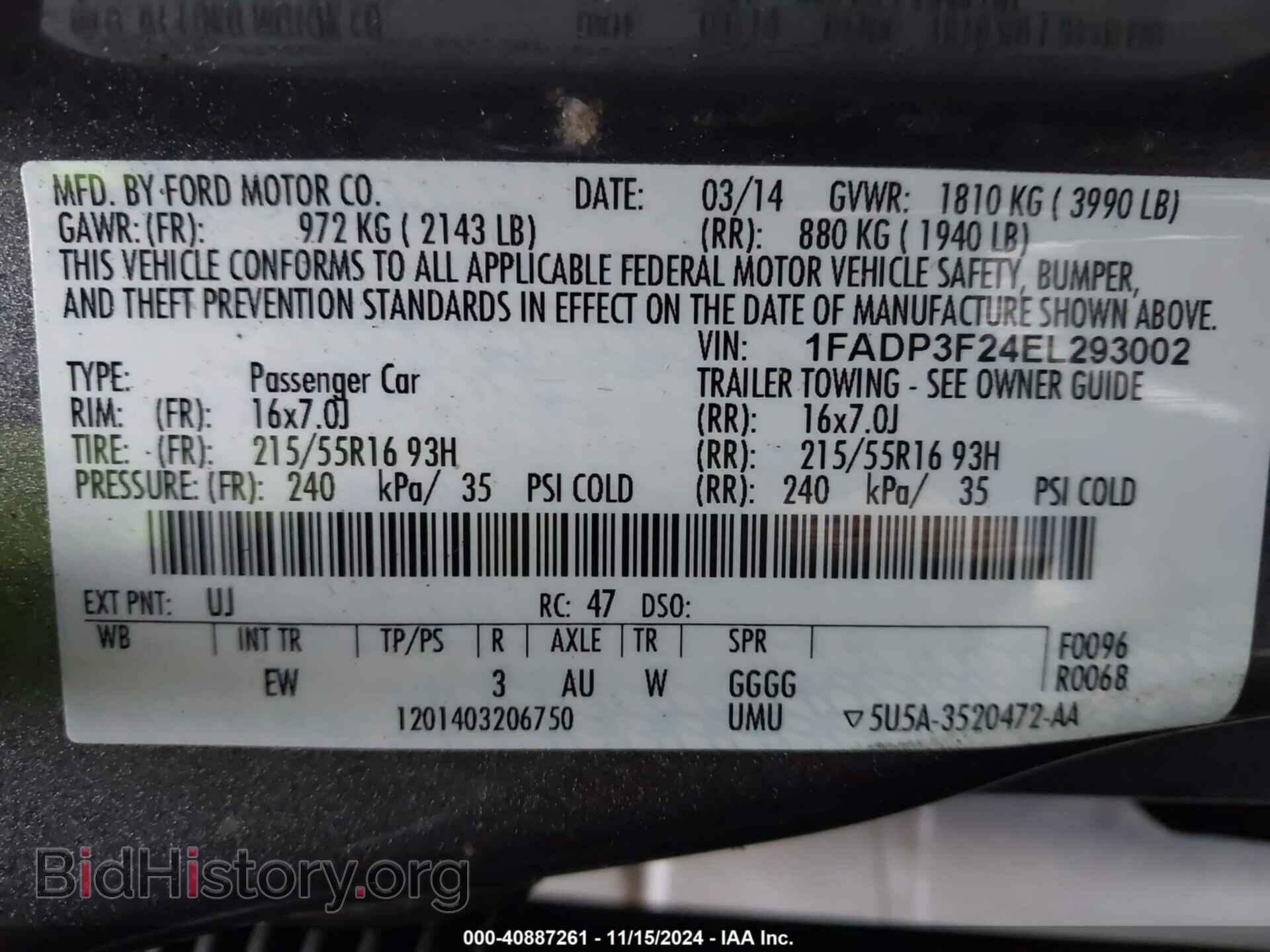 2014 FORD FOCUS - VIN: 1FADP3F24EL293002 - Photo 9