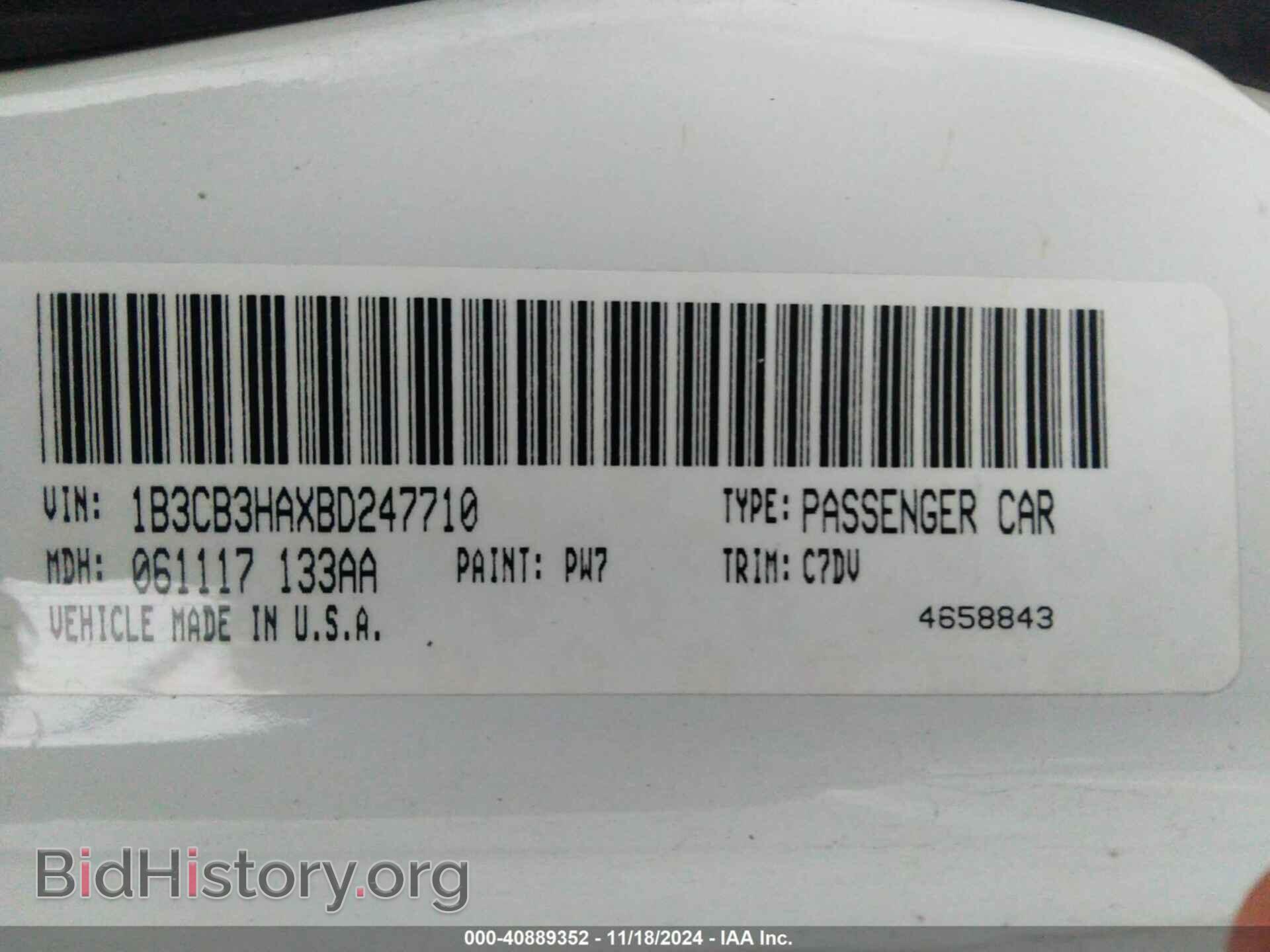 2011 DODGE CALIBER - VIN: 1B3CB3HAXBD247710 - Фото 9