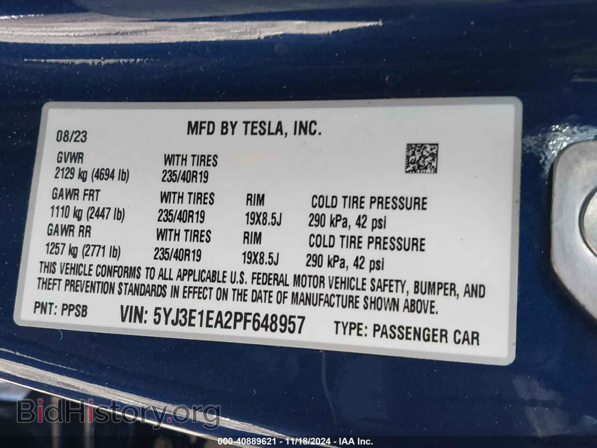 2023 TESLA MODEL 3 - VIN: 5YJ3E1EA2PF648957 - Фото 9