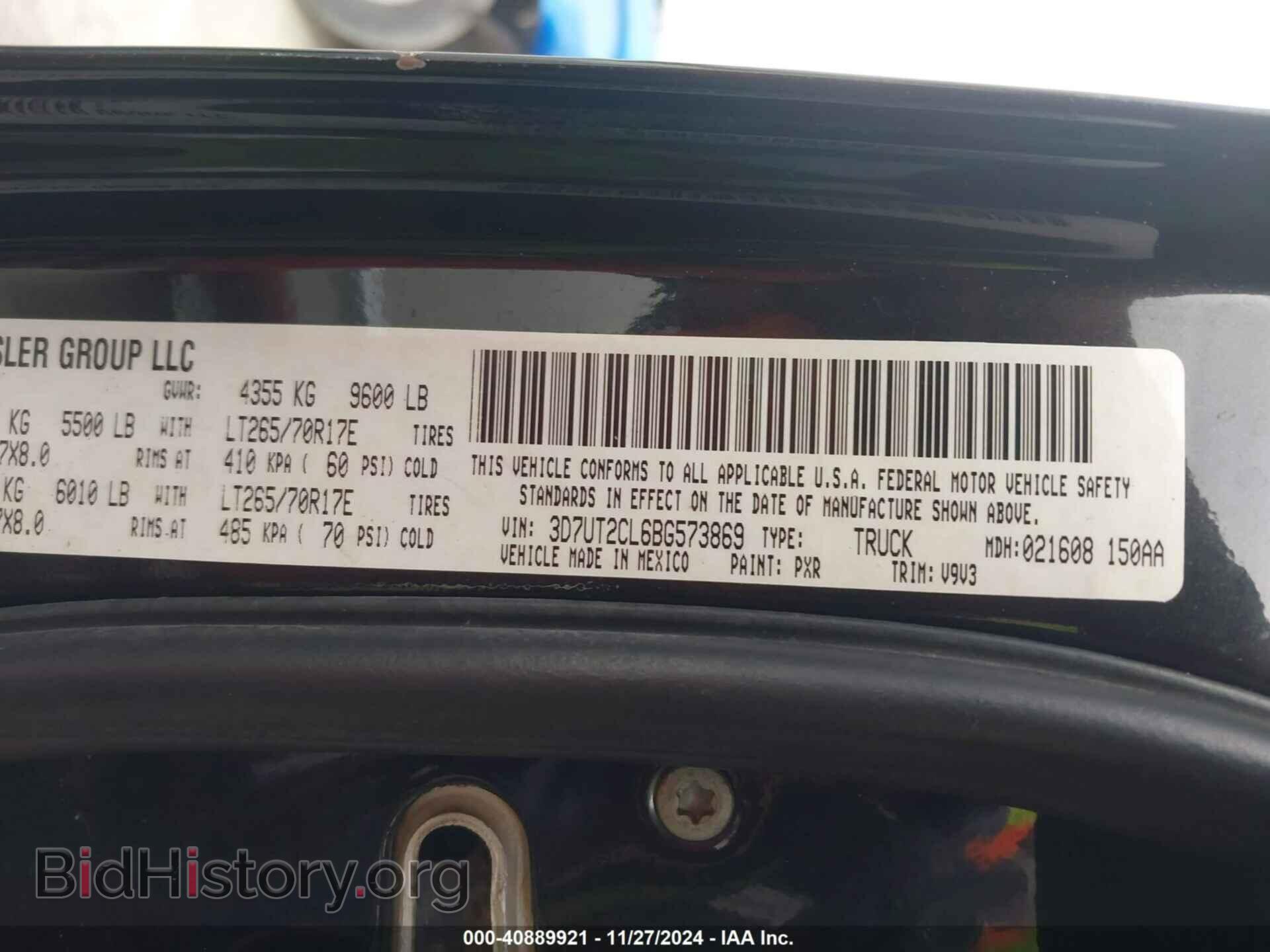 2011 RAM RAM 2500 - VIN: 3D7UT2CL6BG573869 - Photo 9