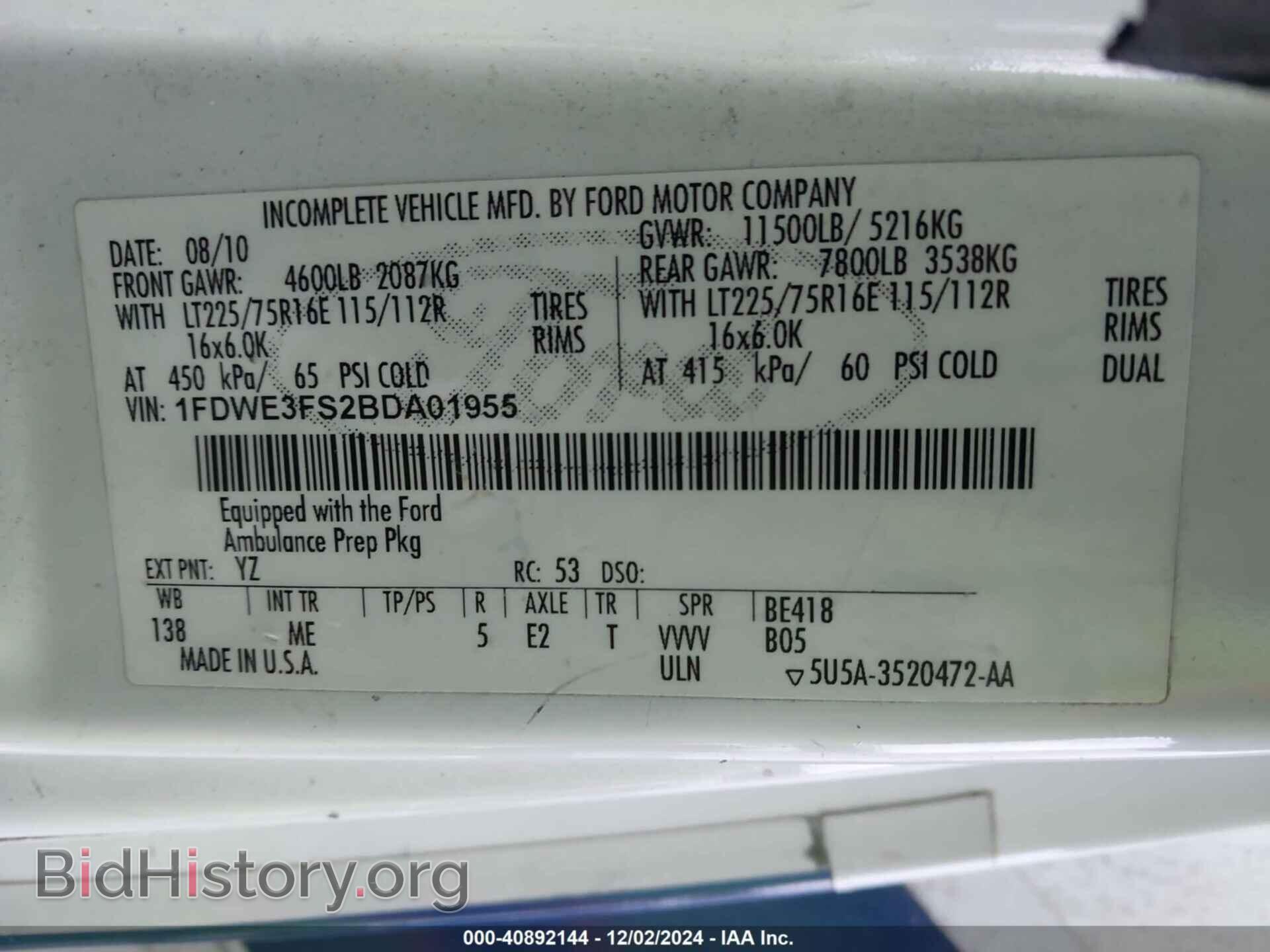 2011 FORD E-350 CUTAWAY - VIN: 1FDWE3FS2BDA01955 - Photo 8