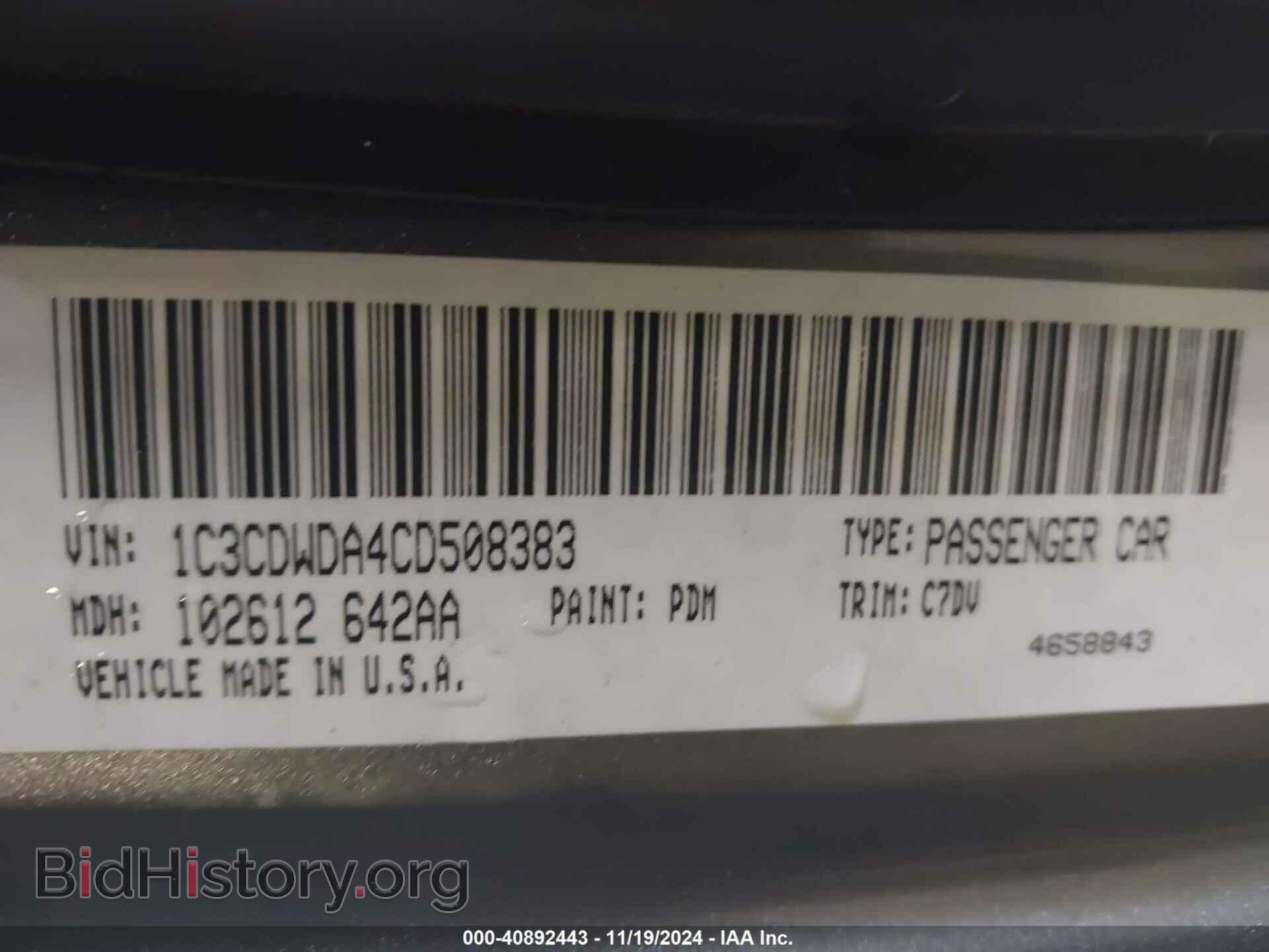 2012 DODGE CALIBER - VIN: 1C3CDWDA4CD508383 - Photo 9