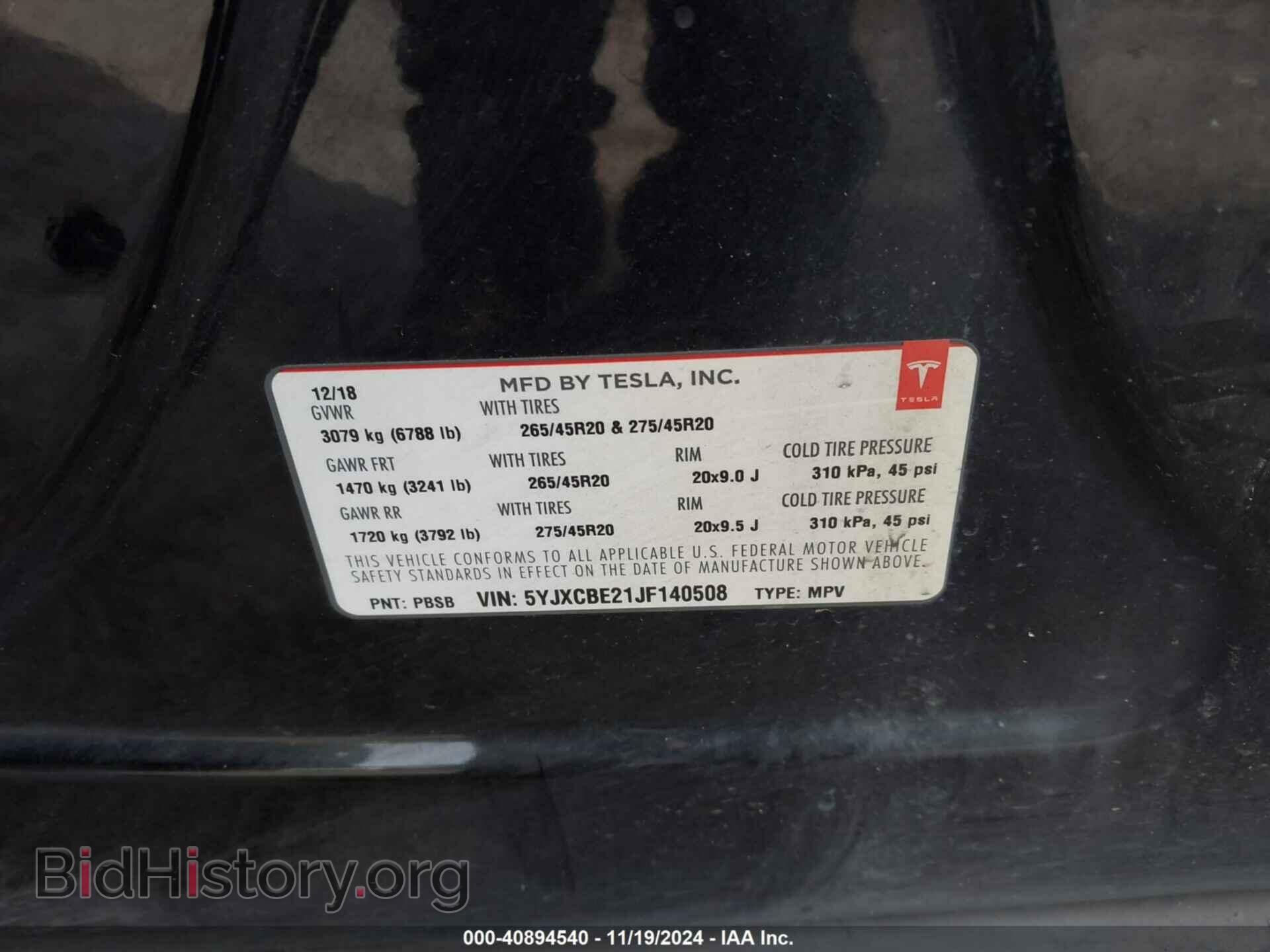 2018 TESLA MODEL X - VIN: 5YJXCBE21JF140508 - Photo 9