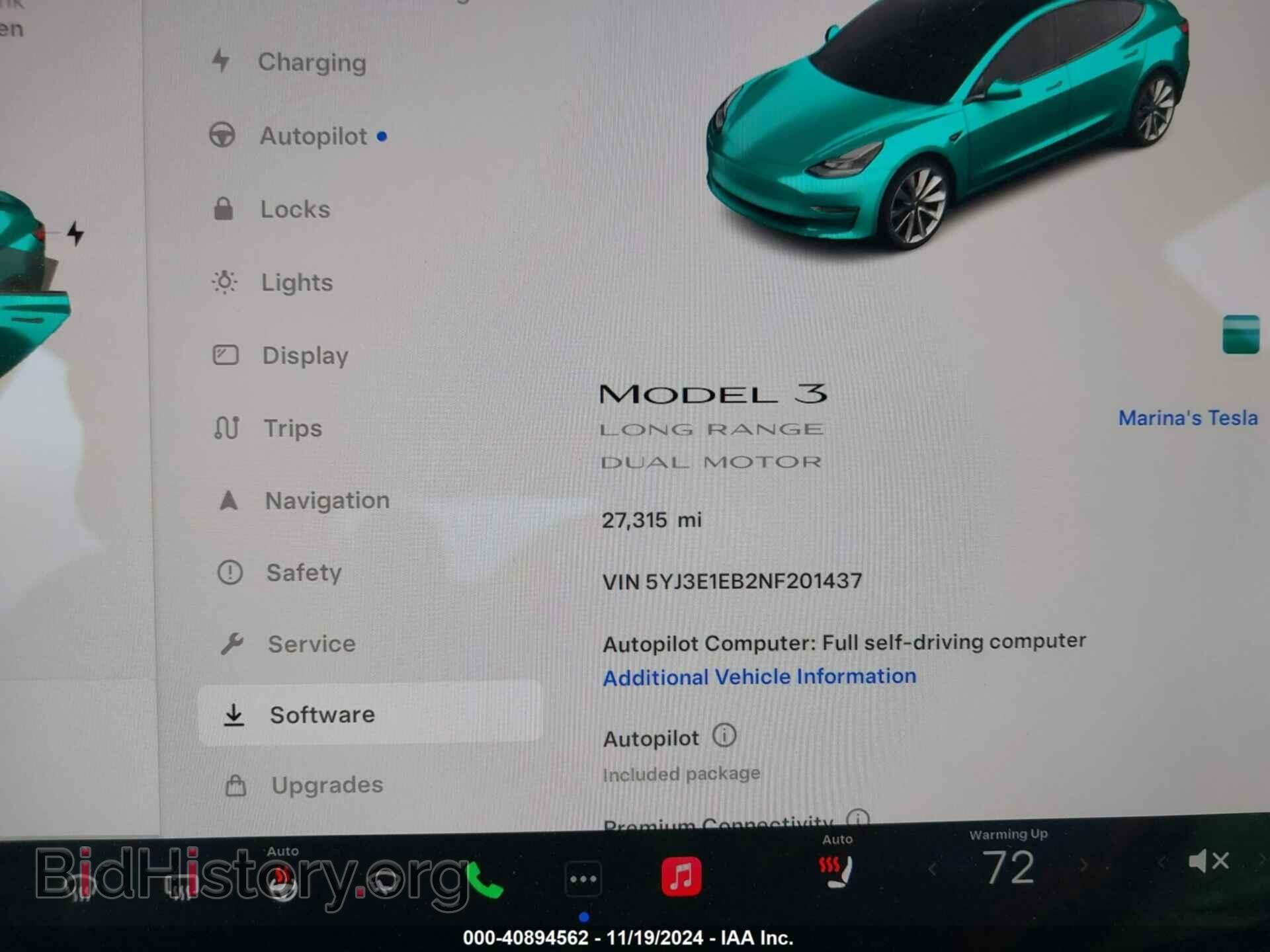 2022 TESLA MODEL 3 - VIN: 5YJ3E1EB2NF201437 - Фото 7
