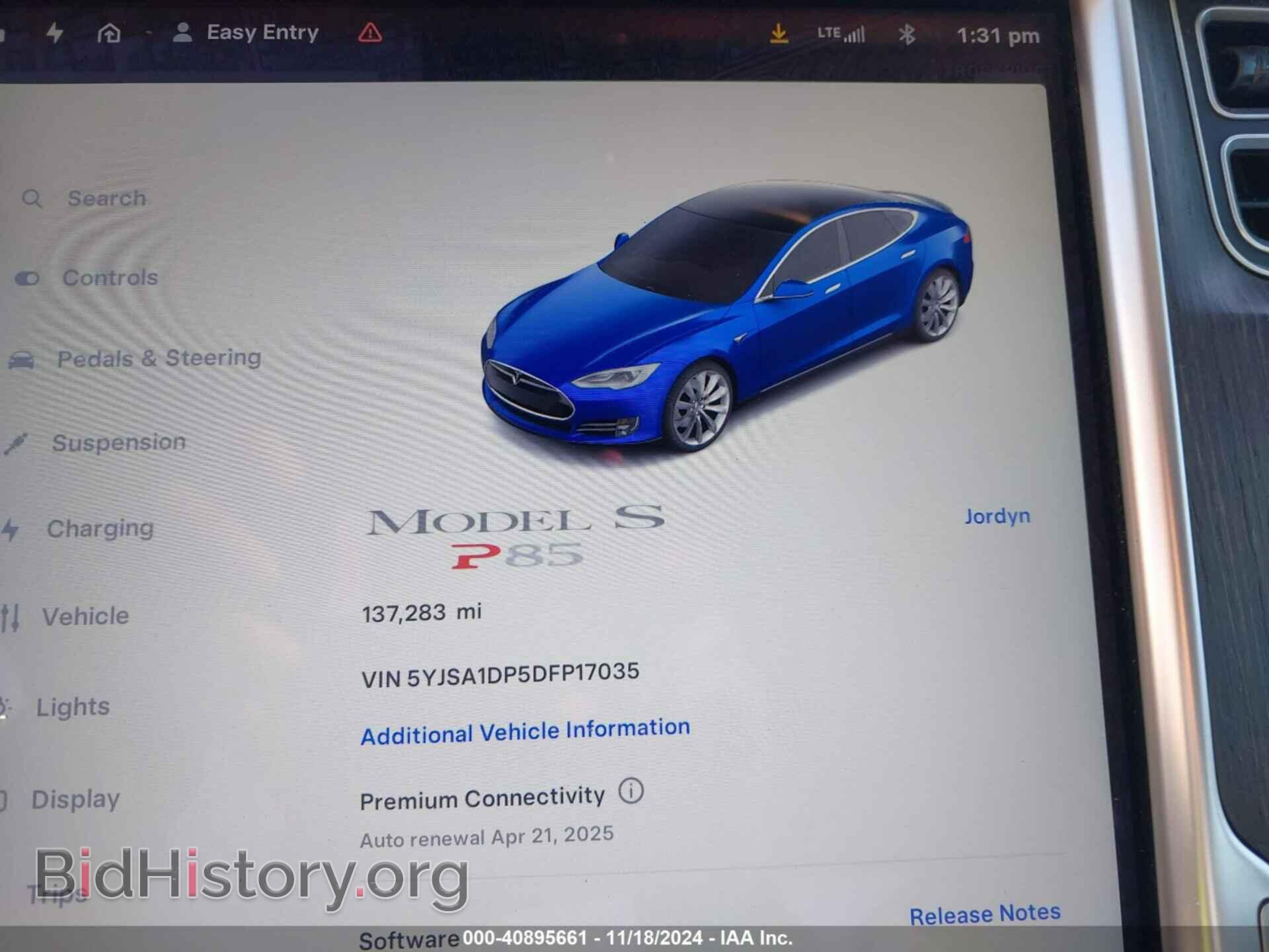 2013 TESLA MODEL S - VIN: 5YJSA1DP5DFP17035 - Photo 7