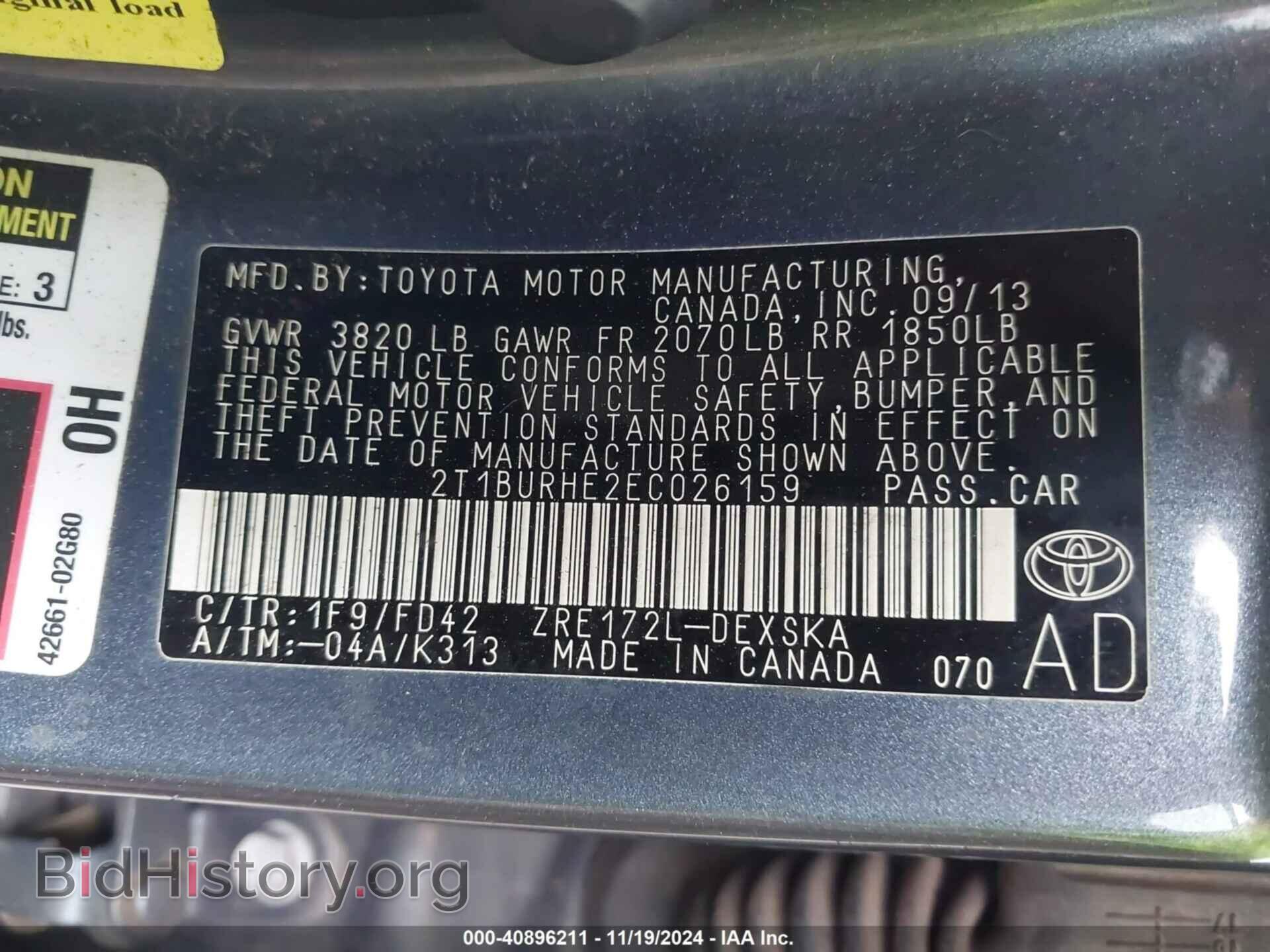 2014 TOYOTA COROLLA - VIN: 2T1BURHE2EC026159 - Photo 9
