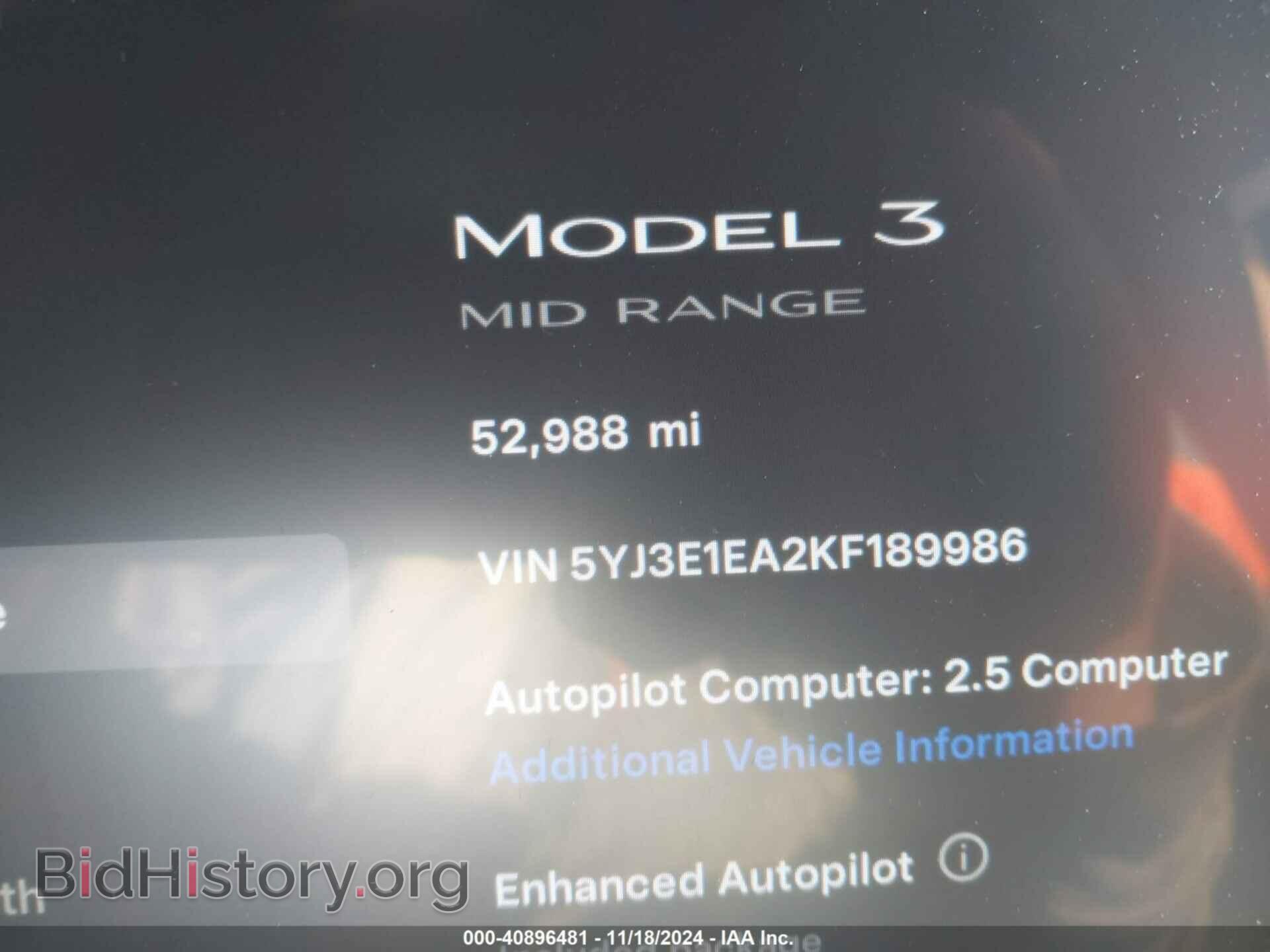 2019 TESLA MODEL 3 - VIN: 5YJ3E1EA2KF189986 - Photo 15