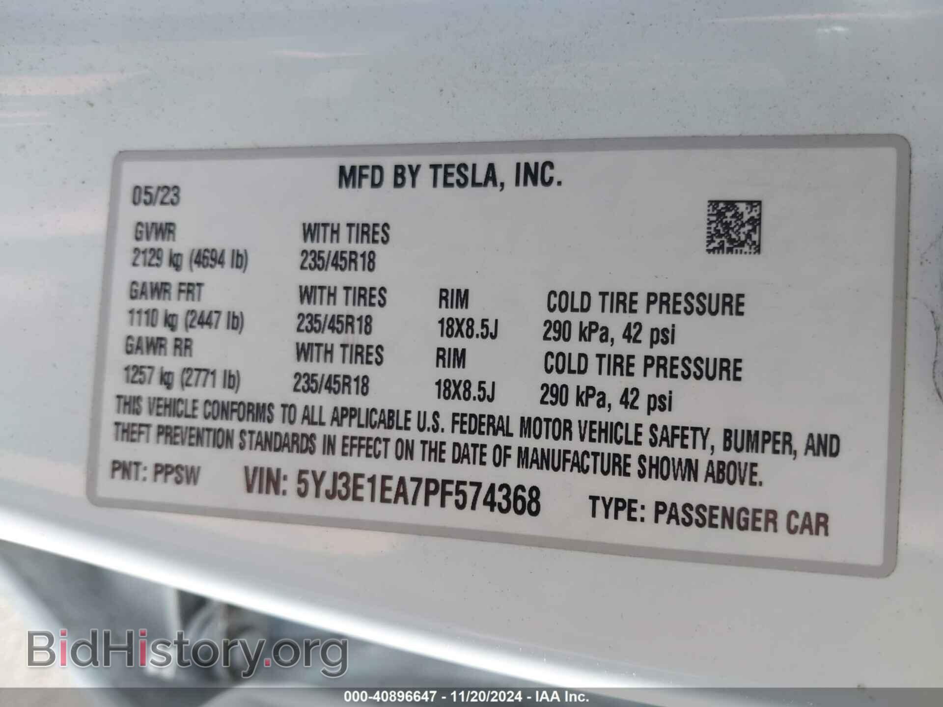 2023 TESLA MODEL 3 - VIN: 5YJ3E1EA7PF574368 - Фото 9