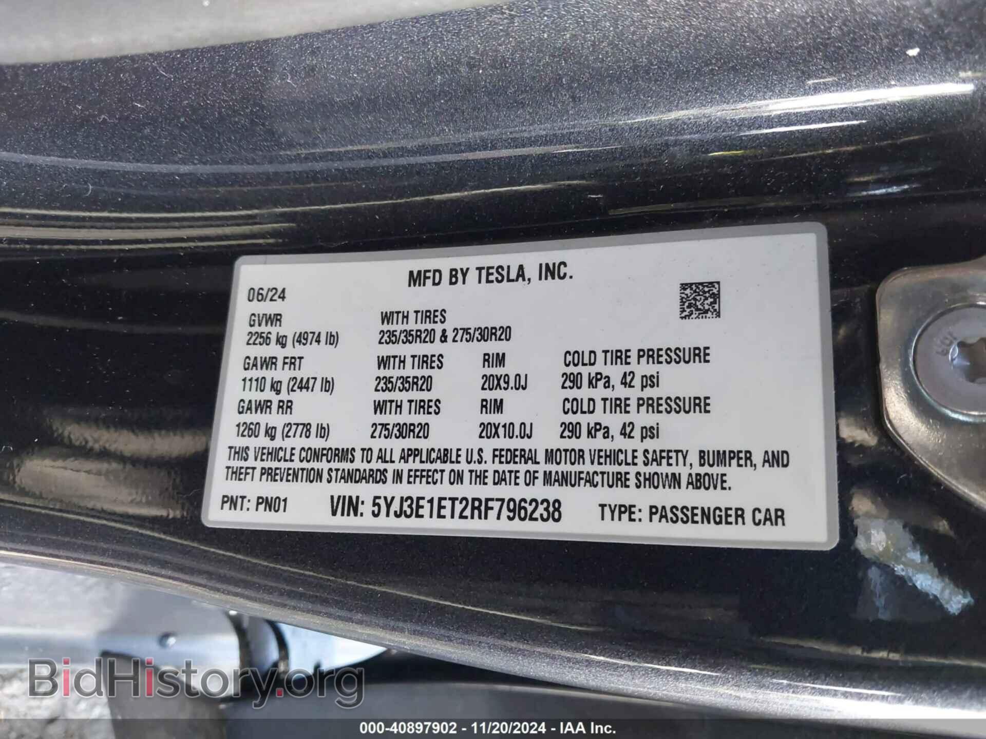 2024 TESLA MODEL 3 - VIN: 5YJ3E1ET2RF796238 - Photo 9