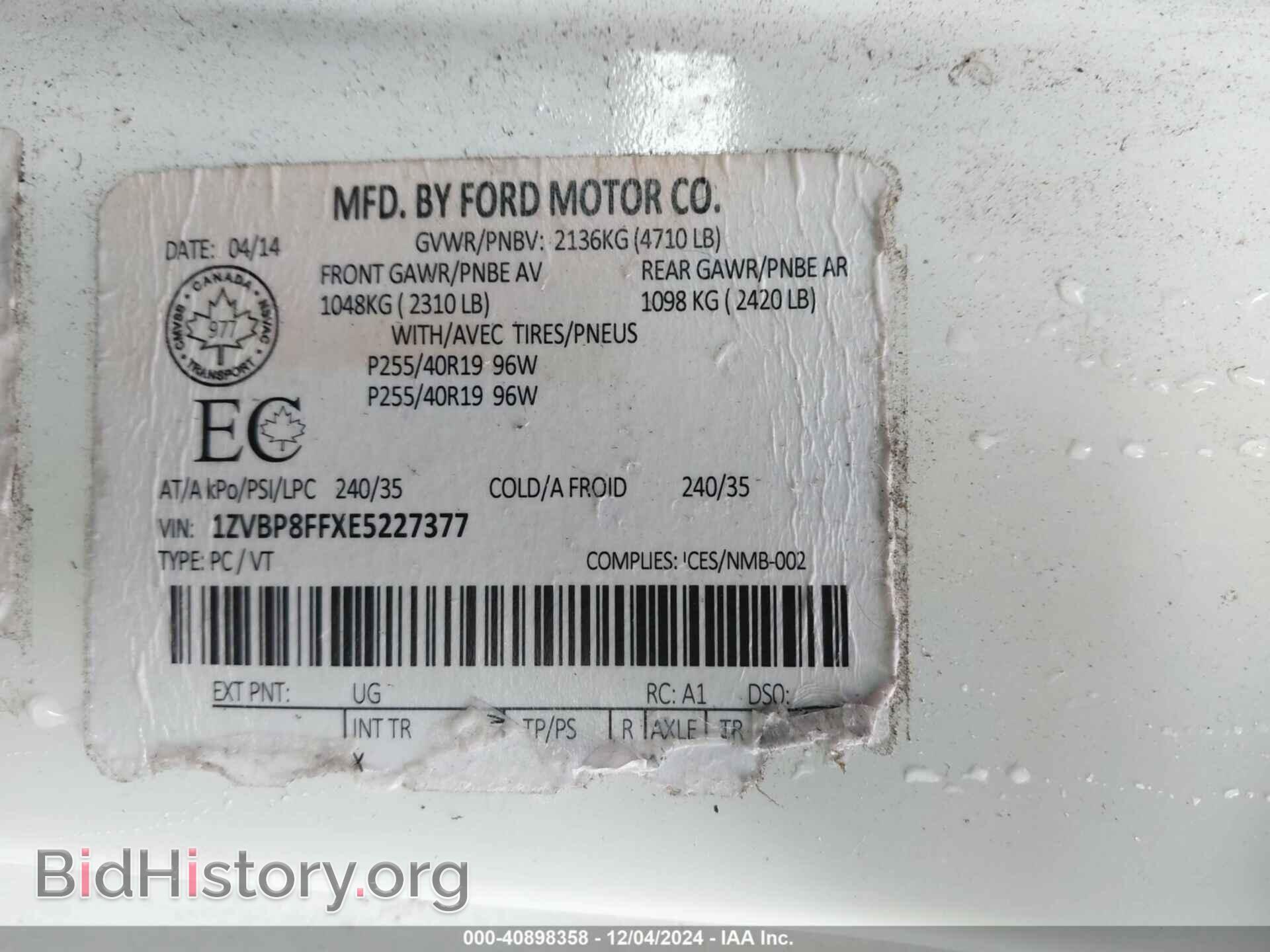2014 FORD MUSTANG - VIN: 1ZVBP8FFXE5227377 - Фото 9