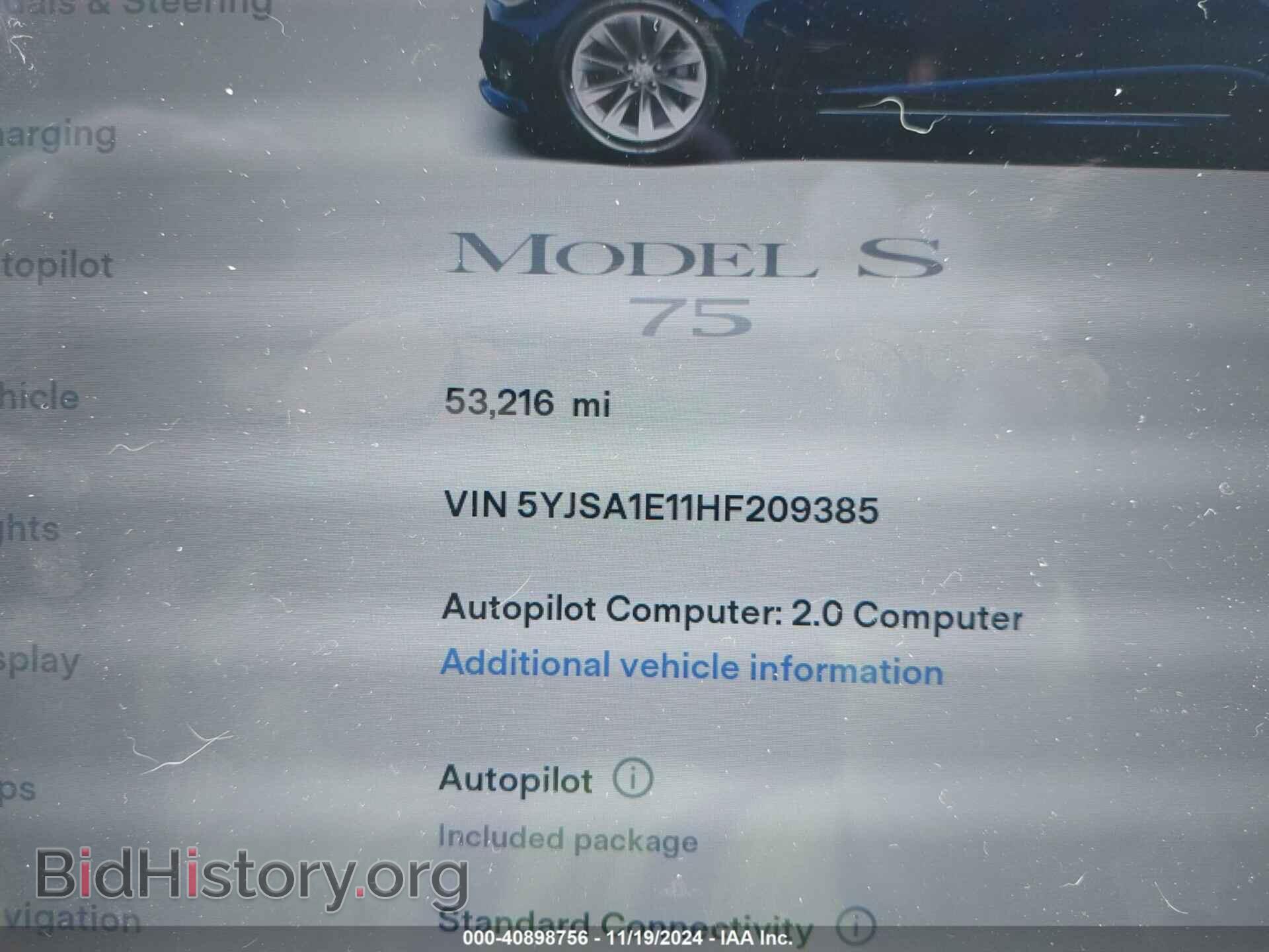 2017 TESLA MODEL S - VIN: 5YJSA1E11HF209385 - Фото 7