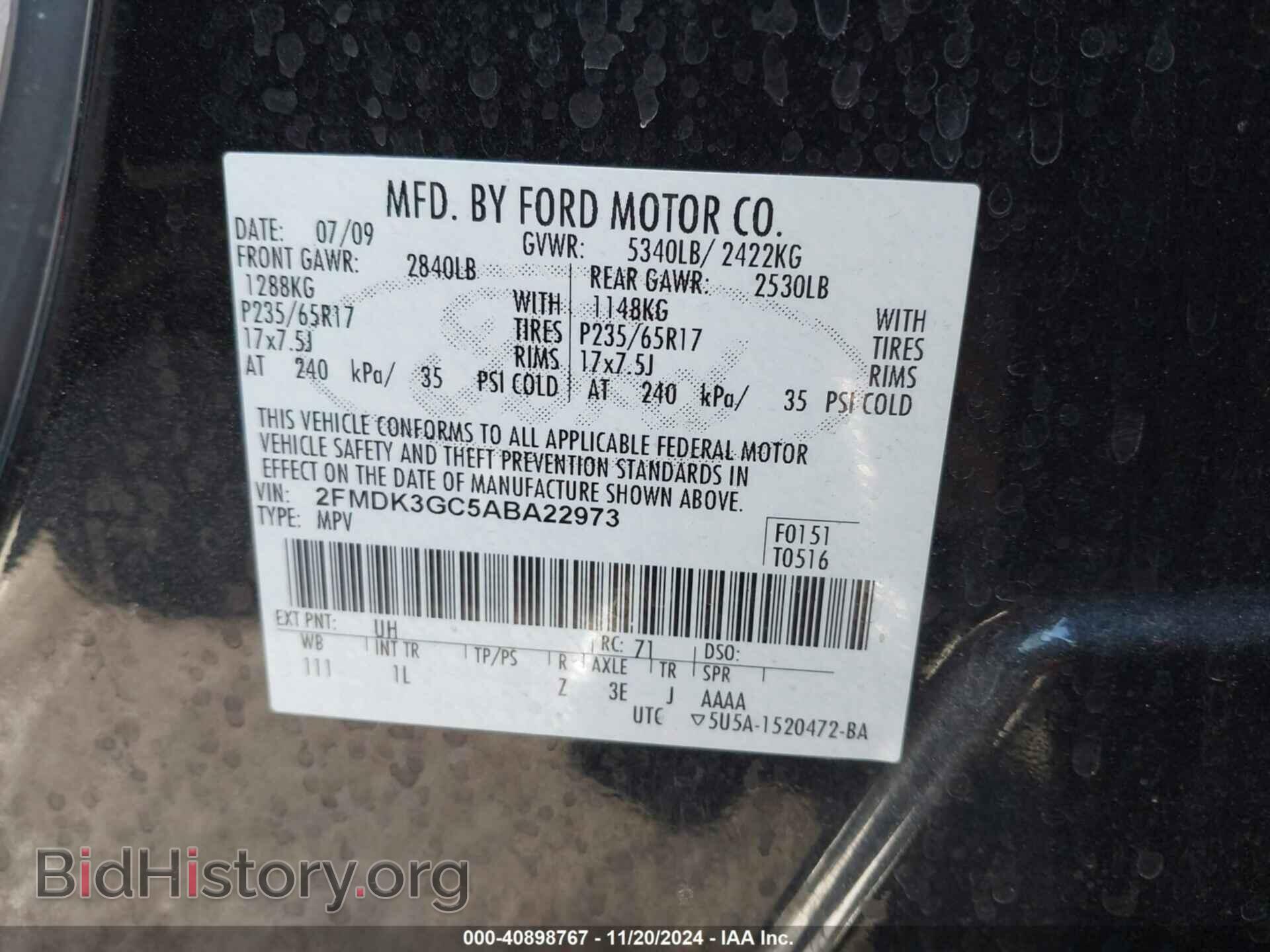 2010 FORD EDGE - VIN: 2FMDK3GC5ABA22973 - Photo 9