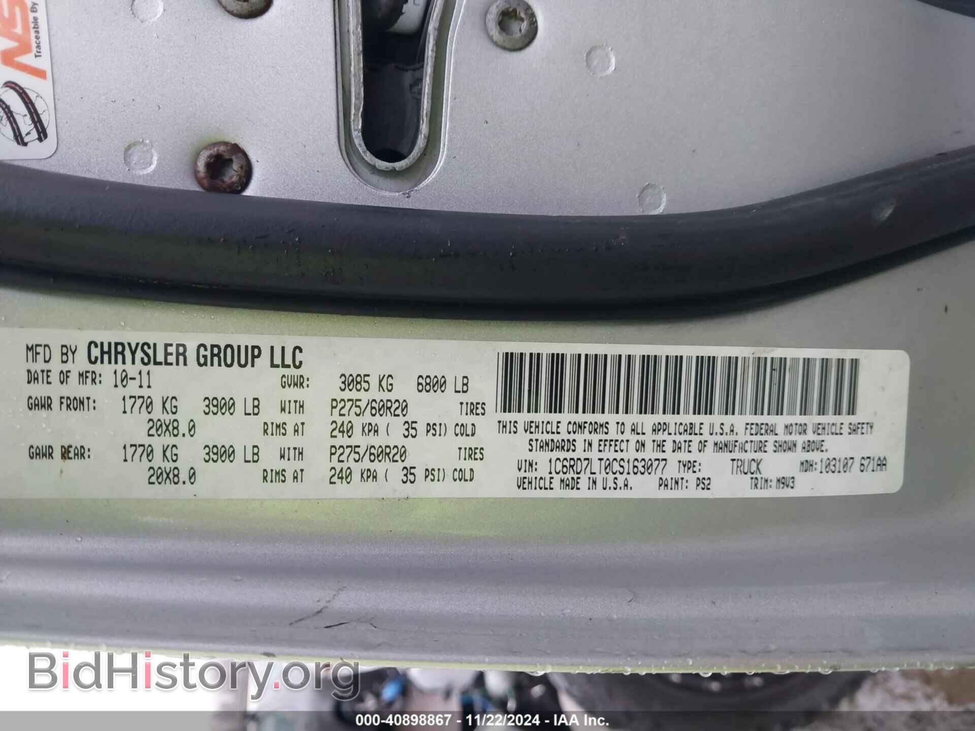 2012 RAM 1500 - VIN: 1C6RD7LT0CS163077 - Photo 9