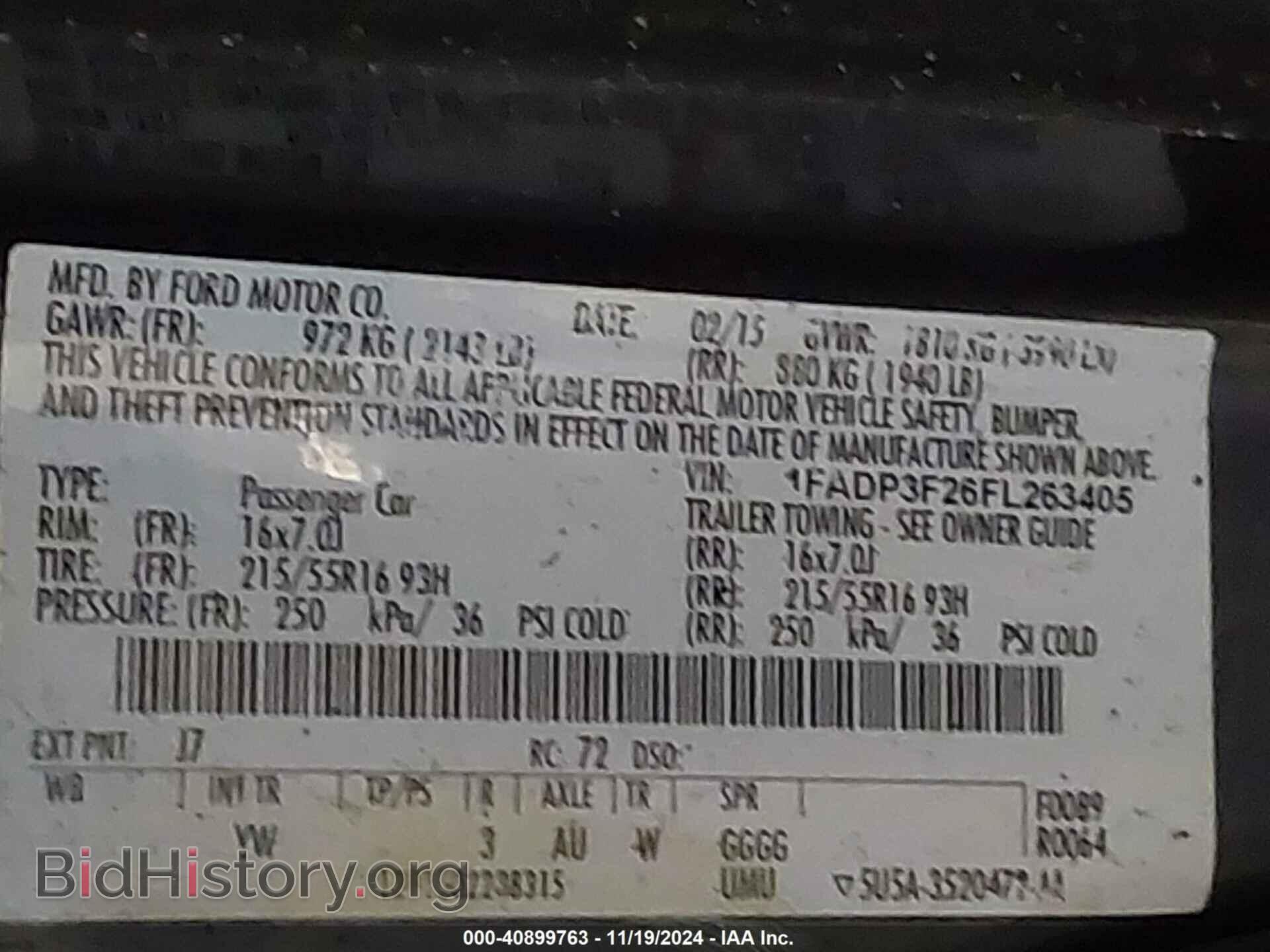 2015 FORD FOCUS - VIN: 1FADP3F26FL263405 - Фото 9
