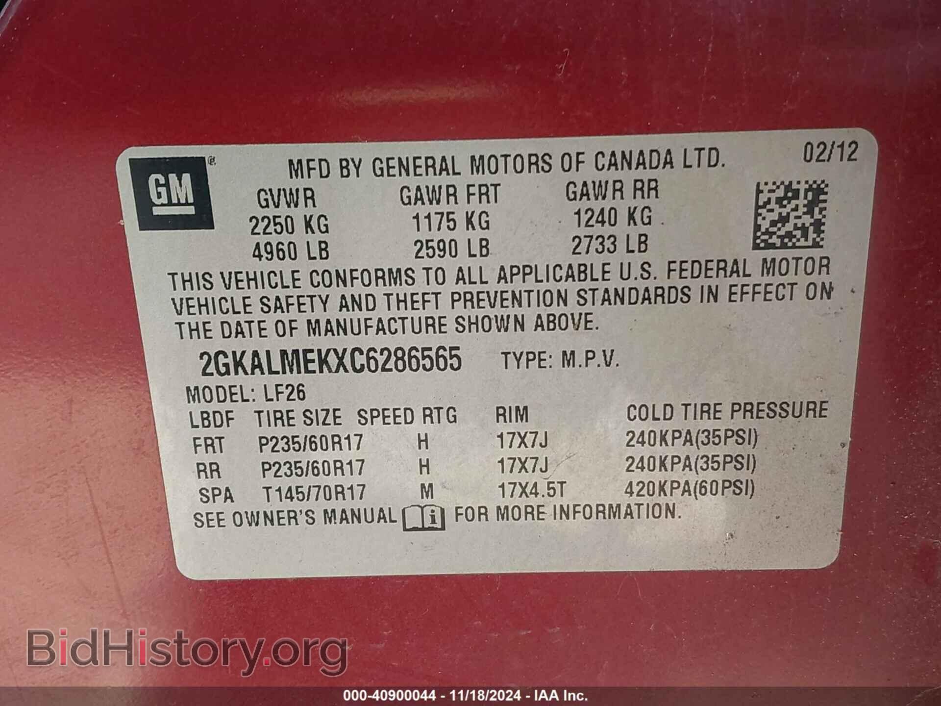2012 GMC TERRAIN - VIN: 2GKALMEKXC6286565 - Photo 9