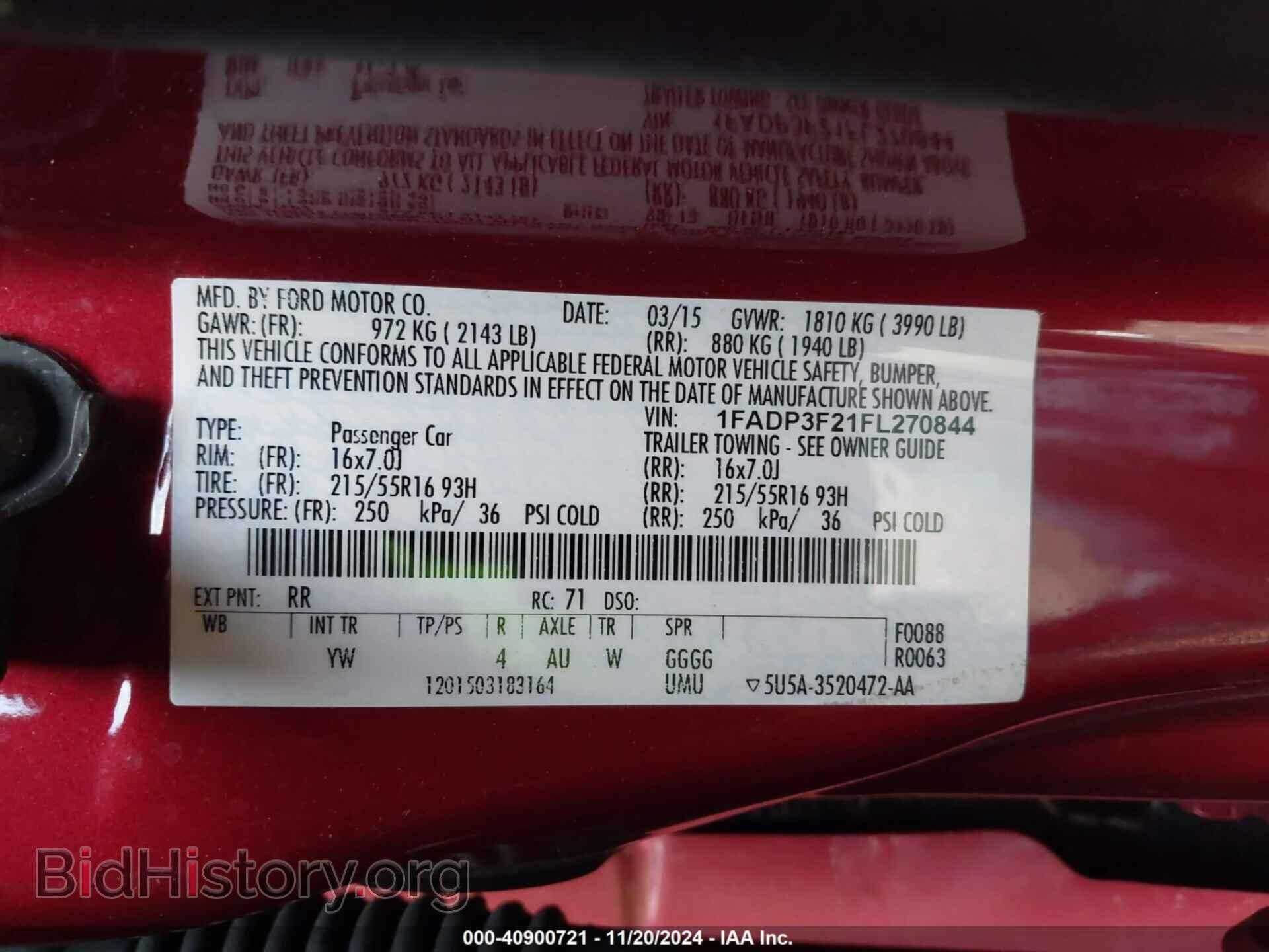 2015 FORD FOCUS - VIN: 1FADP3F21FL270844 - Фото 9