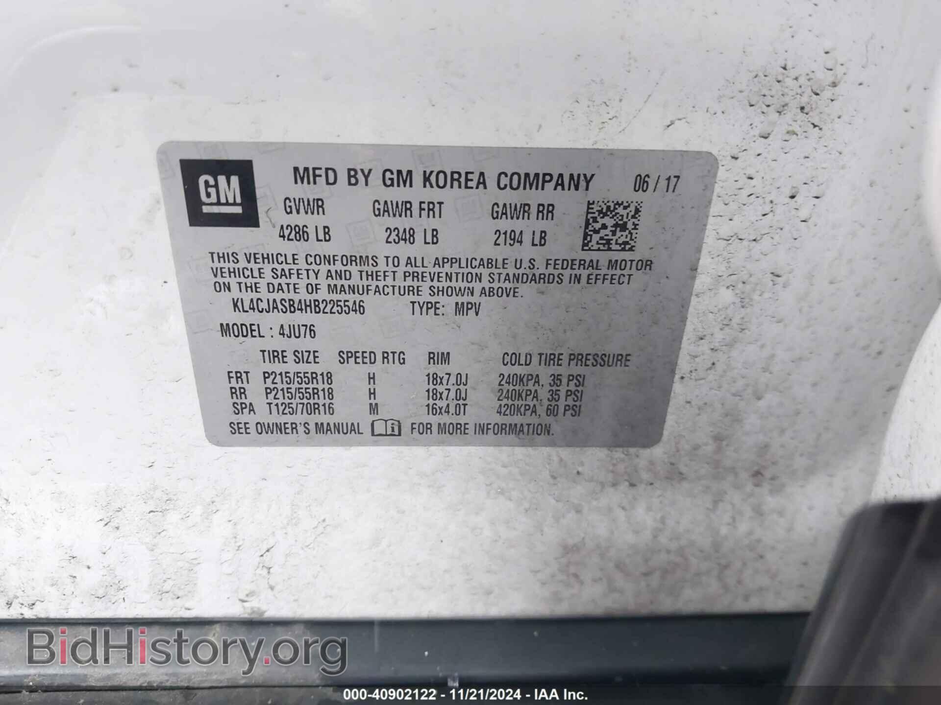 2017 BUICK ENCORE - VIN: KL4CJASB4HB225546 - Фото 9