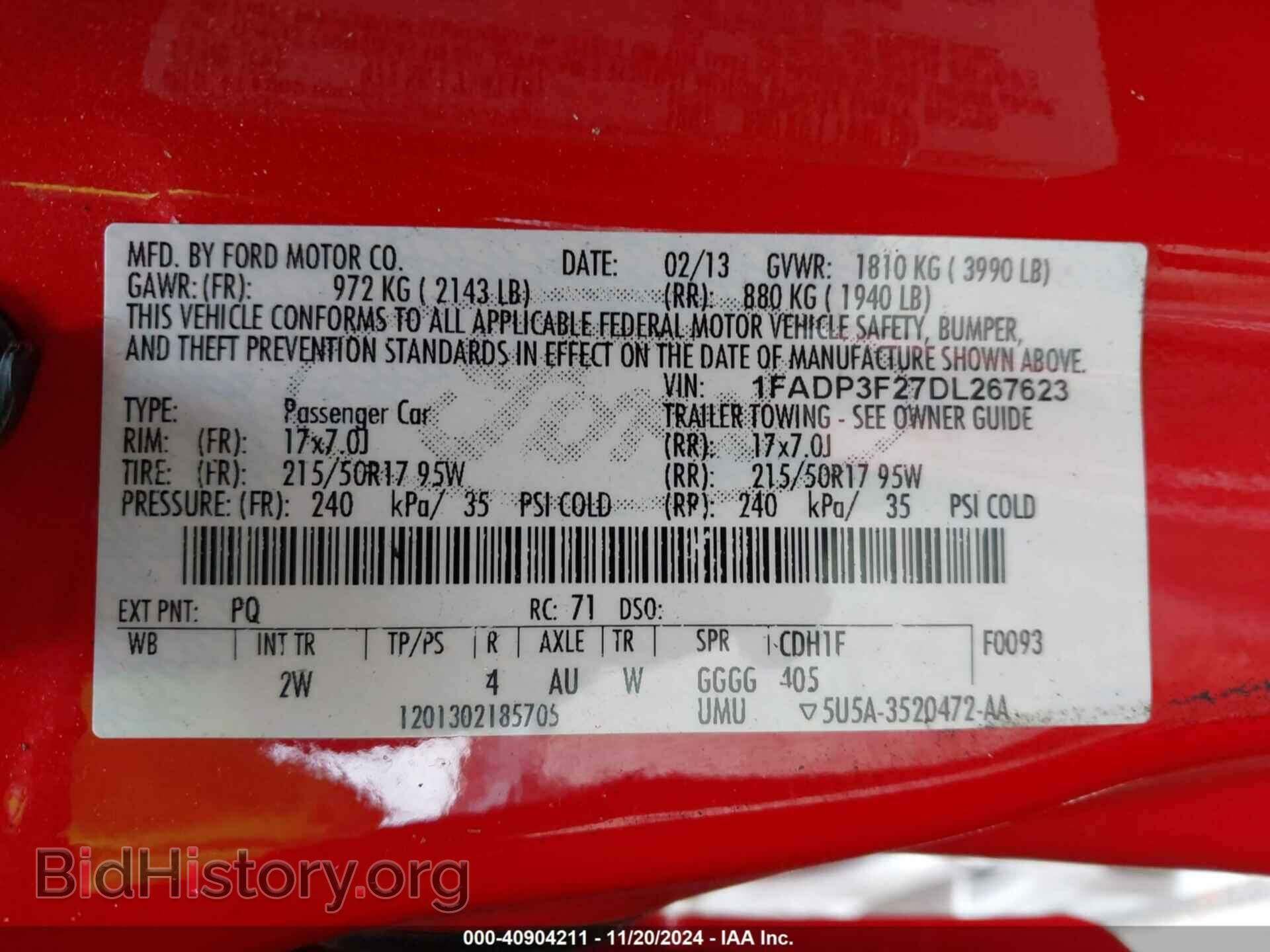 2013 FORD FOCUS - VIN: 1FADP3F27DL267623 - Фото 9