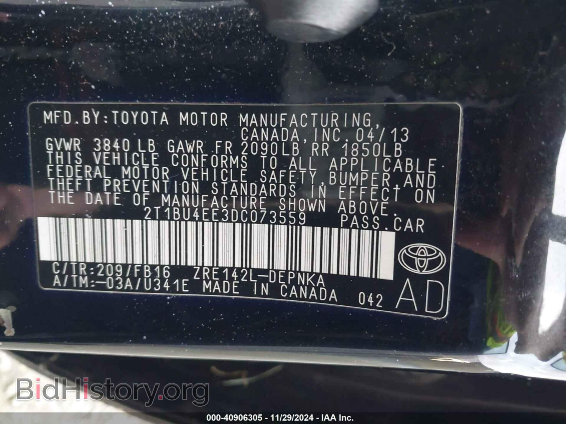 2013 TOYOTA COROLLA - VIN: 2T1BU4EE3DC073559 - Фото 9