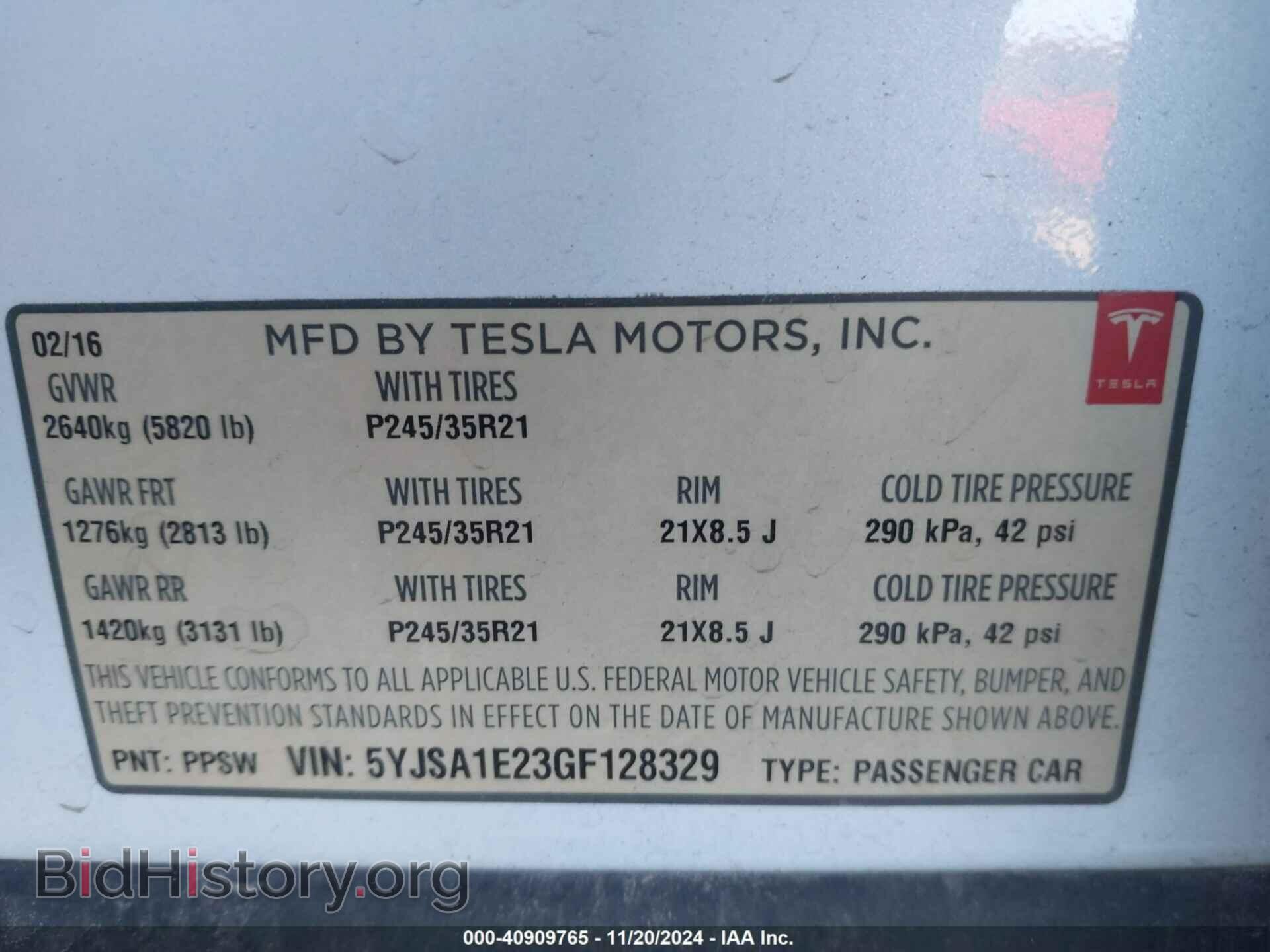 2016 TESLA MODEL S - VIN: 5YJSA1E23GF128329 - Photo 9