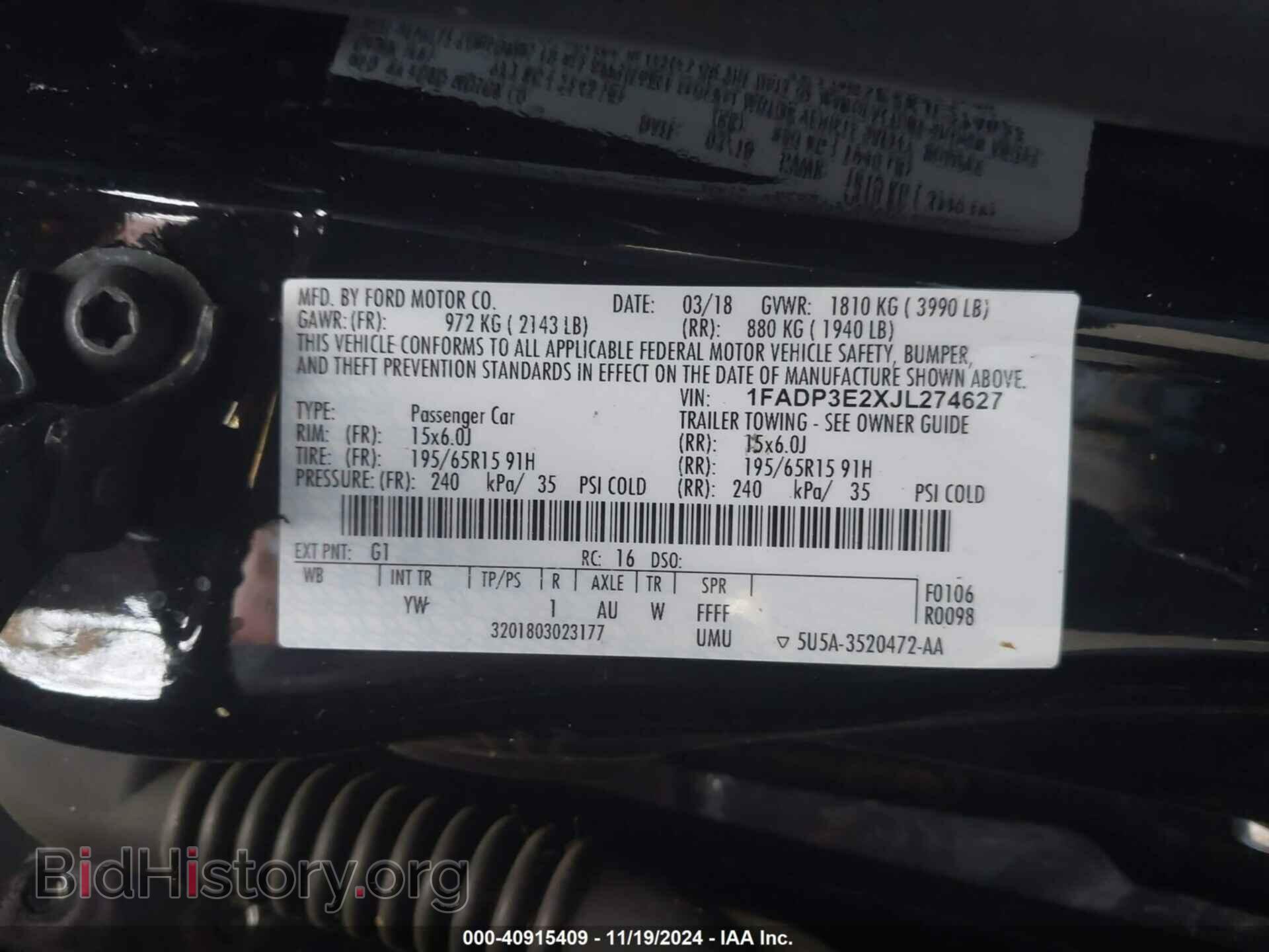 2018 FORD FOCUS - VIN: 1FADP3E2XJL274627 - Photo 9