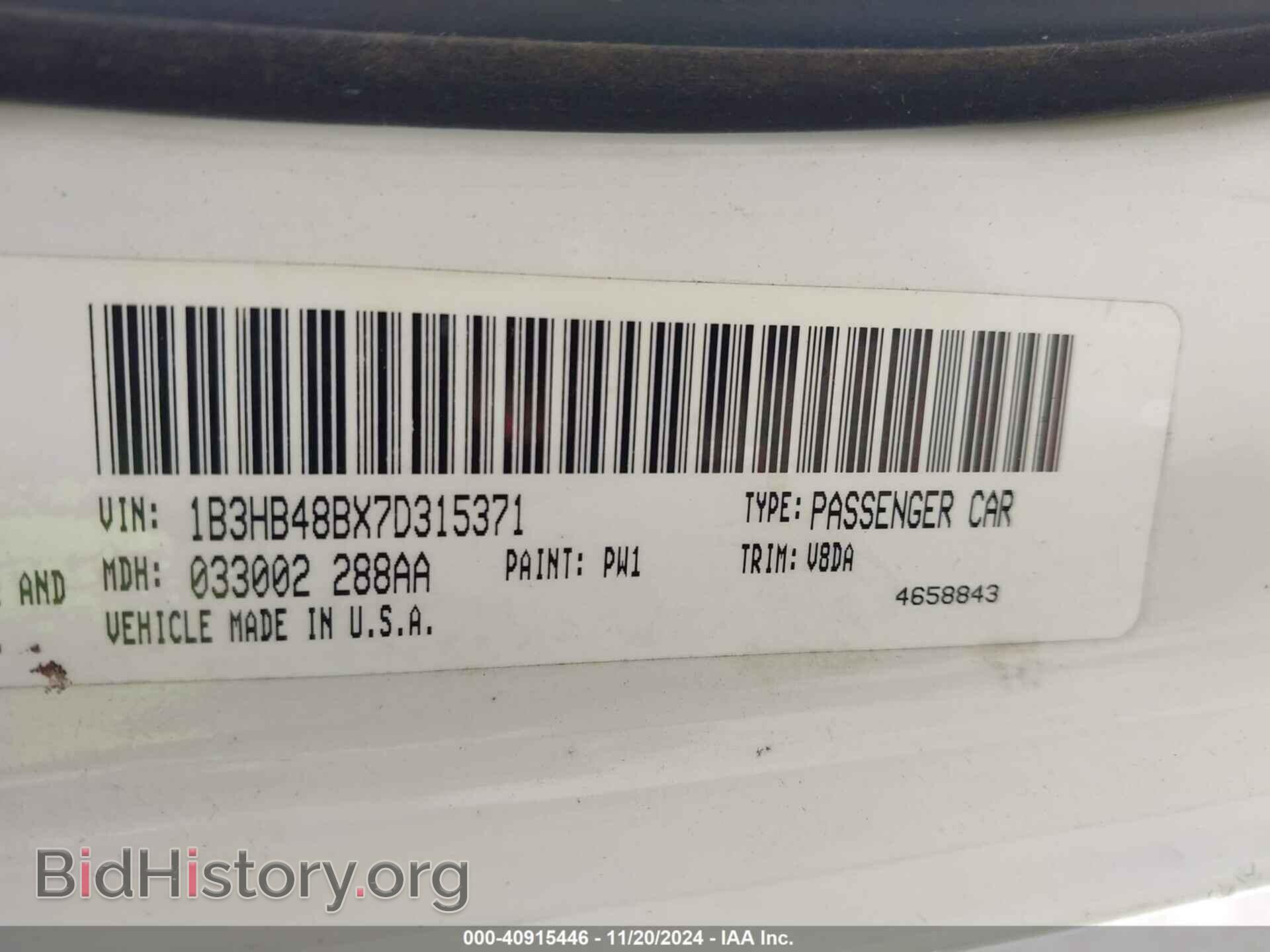 2007 DODGE CALIBER - VIN: 1B3HB48BX7D315371 - Photo 9