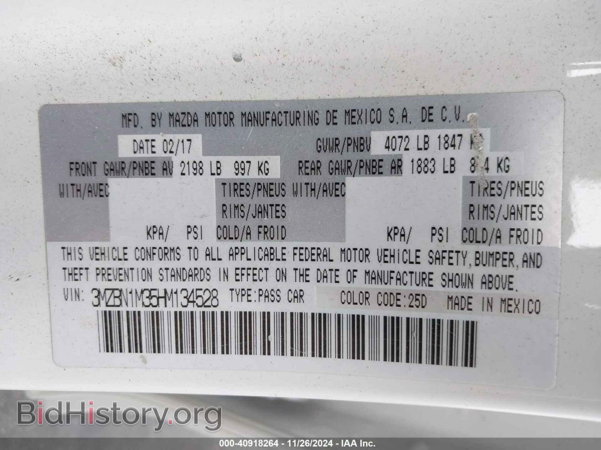 2017 MAZDA MAZDA3 - VIN: 3MZBN1M35HM134528 - Фото 9