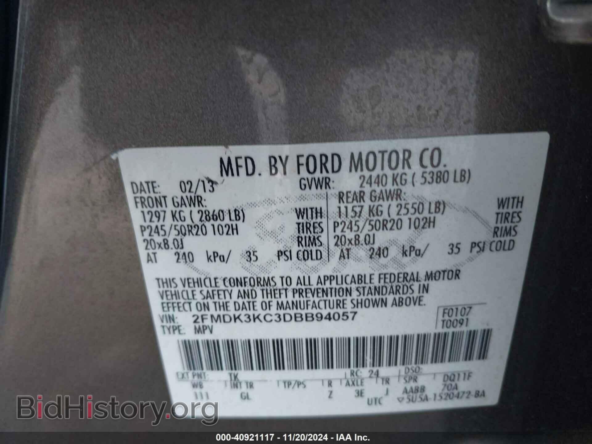 2013 FORD EDGE - VIN: 2FMDK3KC3DBB94057 - Photo 9