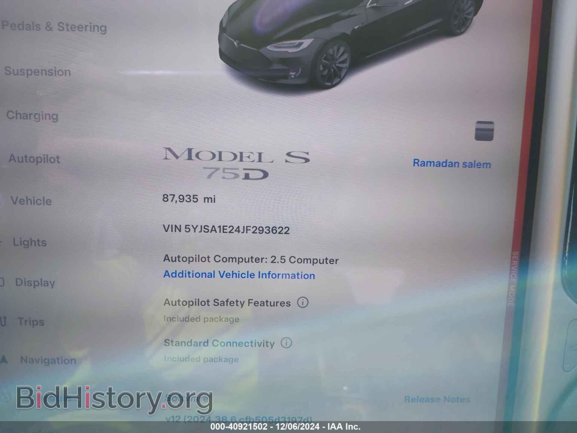 2018 TESLA MODEL S - VIN: 5YJSA1E24JF293622 - Photo 7