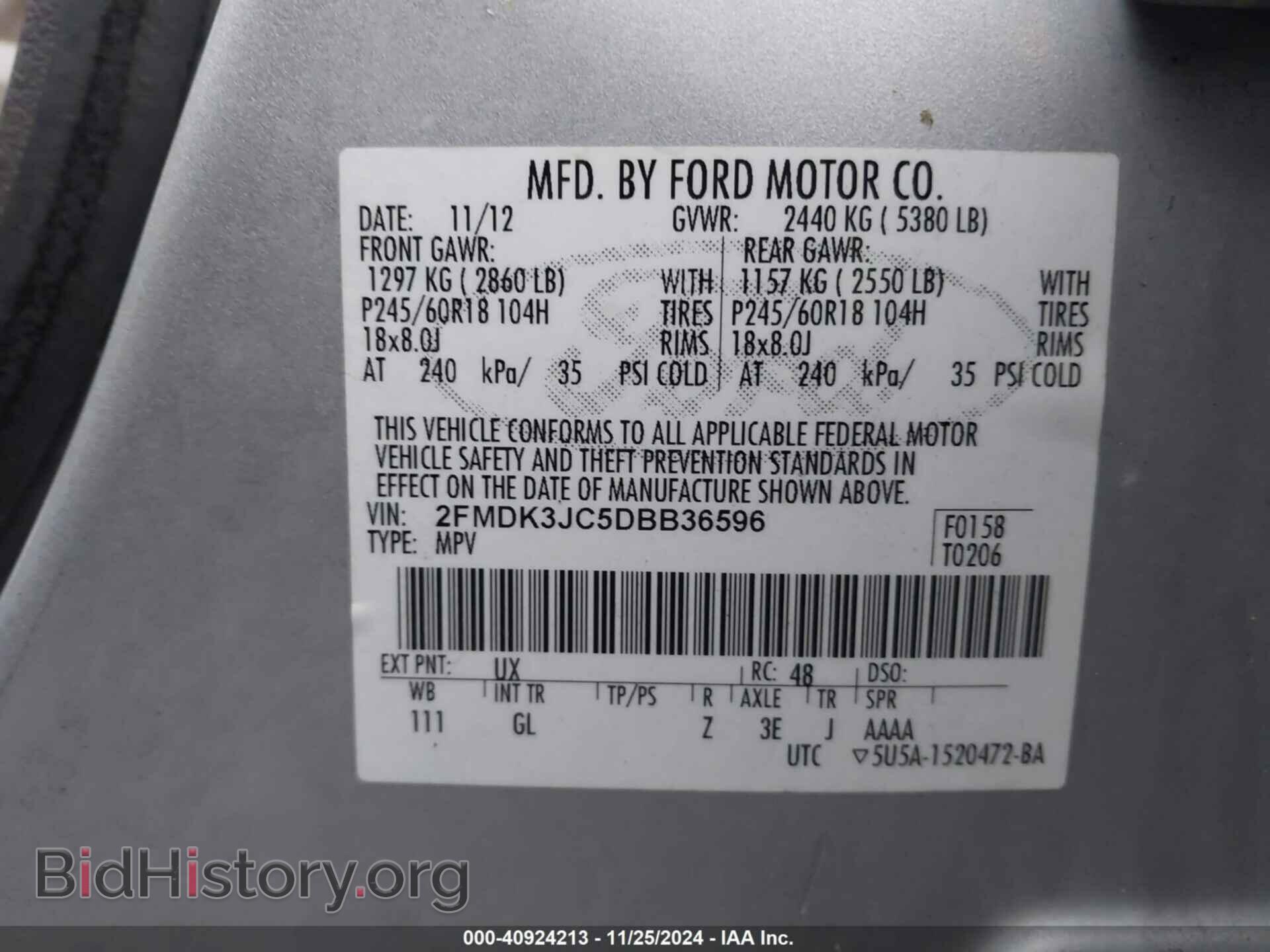 2013 FORD EDGE - VIN: 2FMDK3JC5DBB36596 - Photo 9