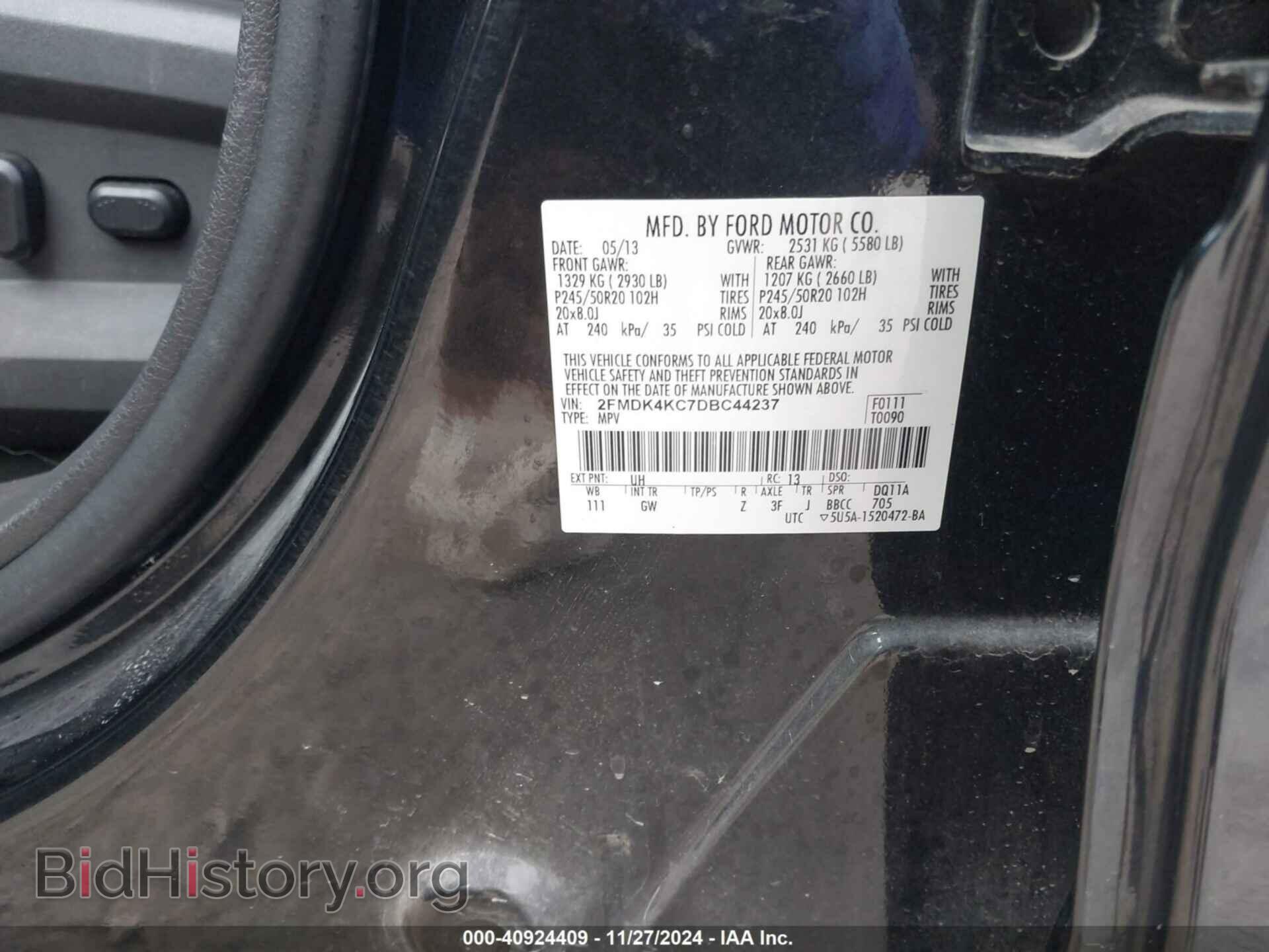 2013 FORD EDGE - VIN: 2FMDK4KC7DBC44237 - Photo 9