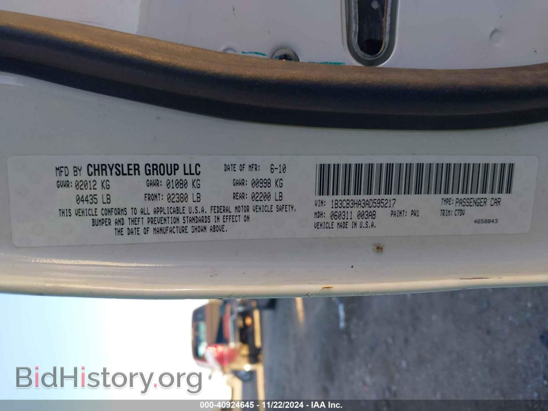2010 DODGE CALIBER - VIN: 1B3CB3HA3AD595217 - Фото 9