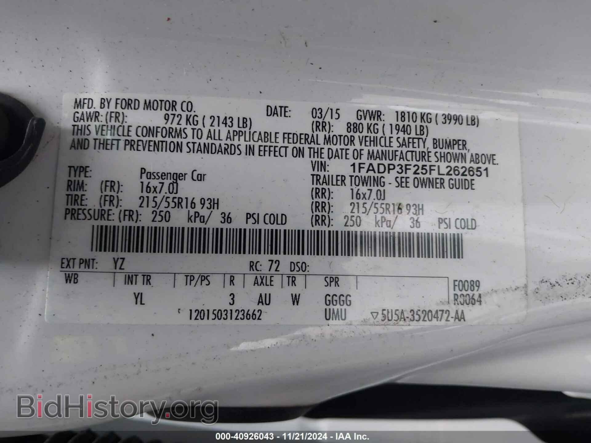 2015 FORD FOCUS - VIN: 1FADP3F25FL262651 - Photo 9