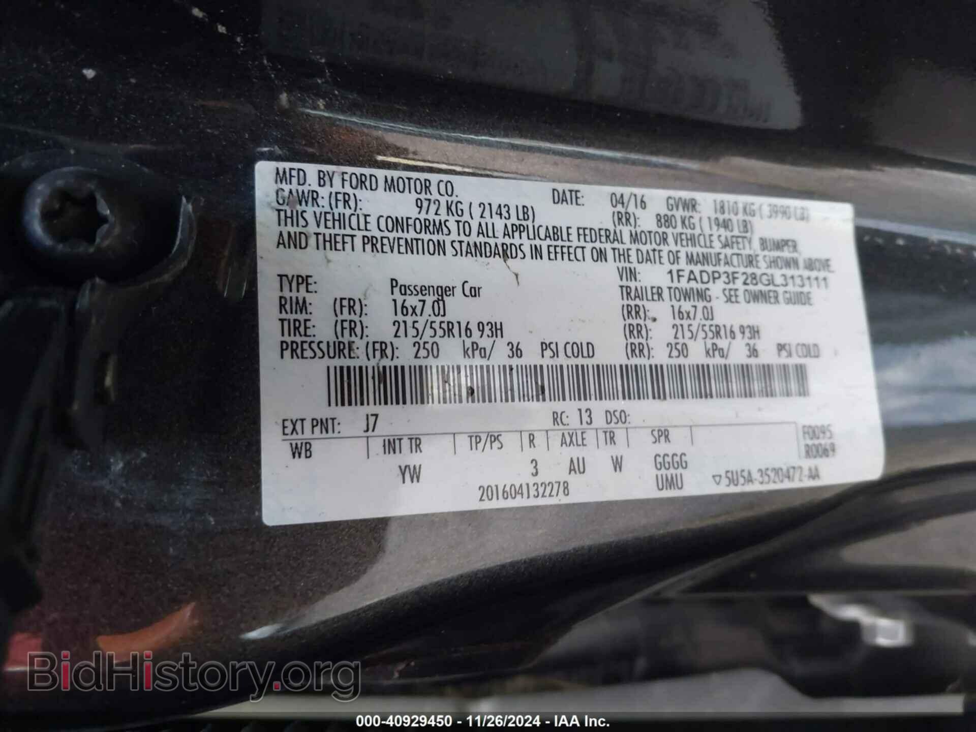 2016 FORD FOCUS - VIN: 1FADP3F28GL313111 - Фото 9